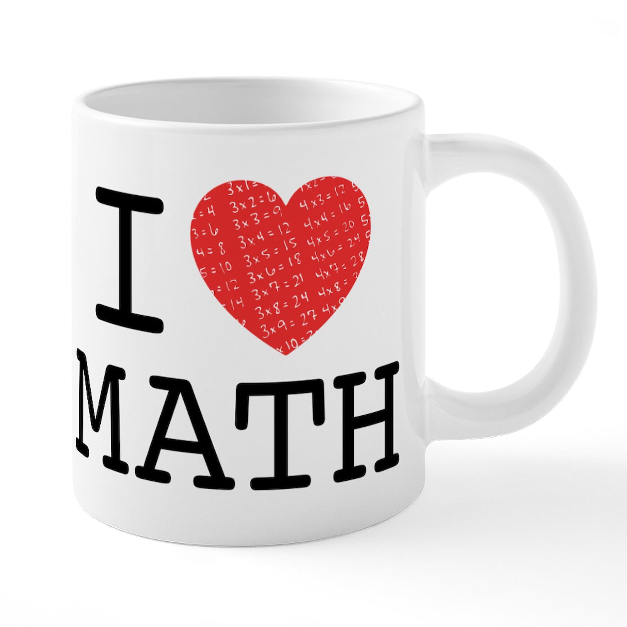 I Heart Math 20 oz Ceramic Coffee Mega Mug | Large Insulated Coffee Cup for Teachers, Students & Math Lovers | Perfect for School, Office & Home Use