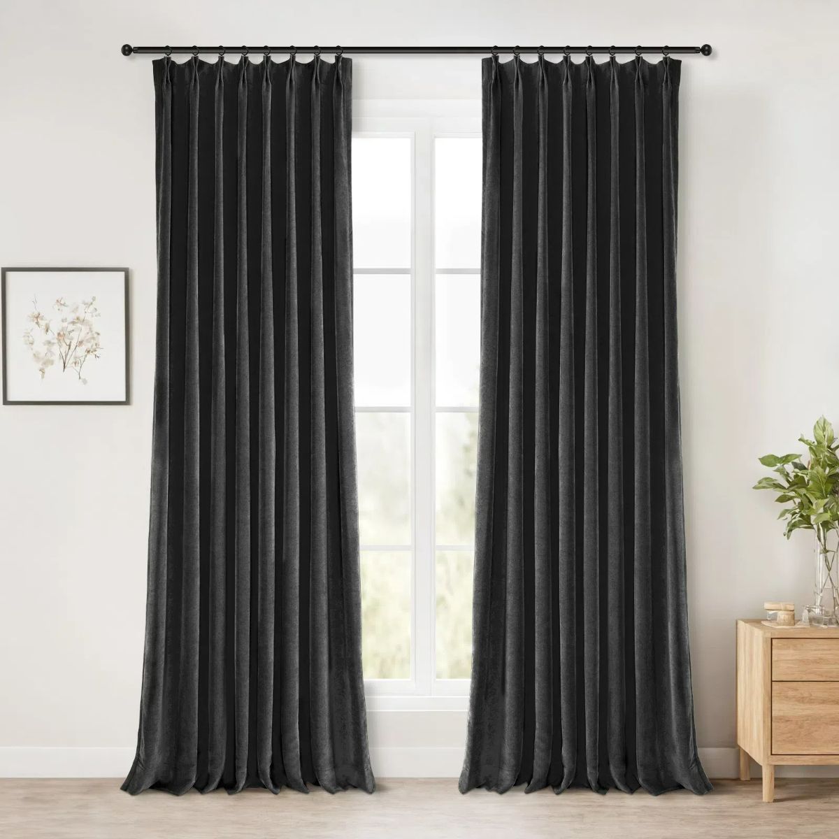 Simon Chenille Blackout Curtains - Heavyweight Thermal Insulated Drapes in Chestnut Orange | Noise Reducing Pleated Window Treatments for Bedroom & Living Room