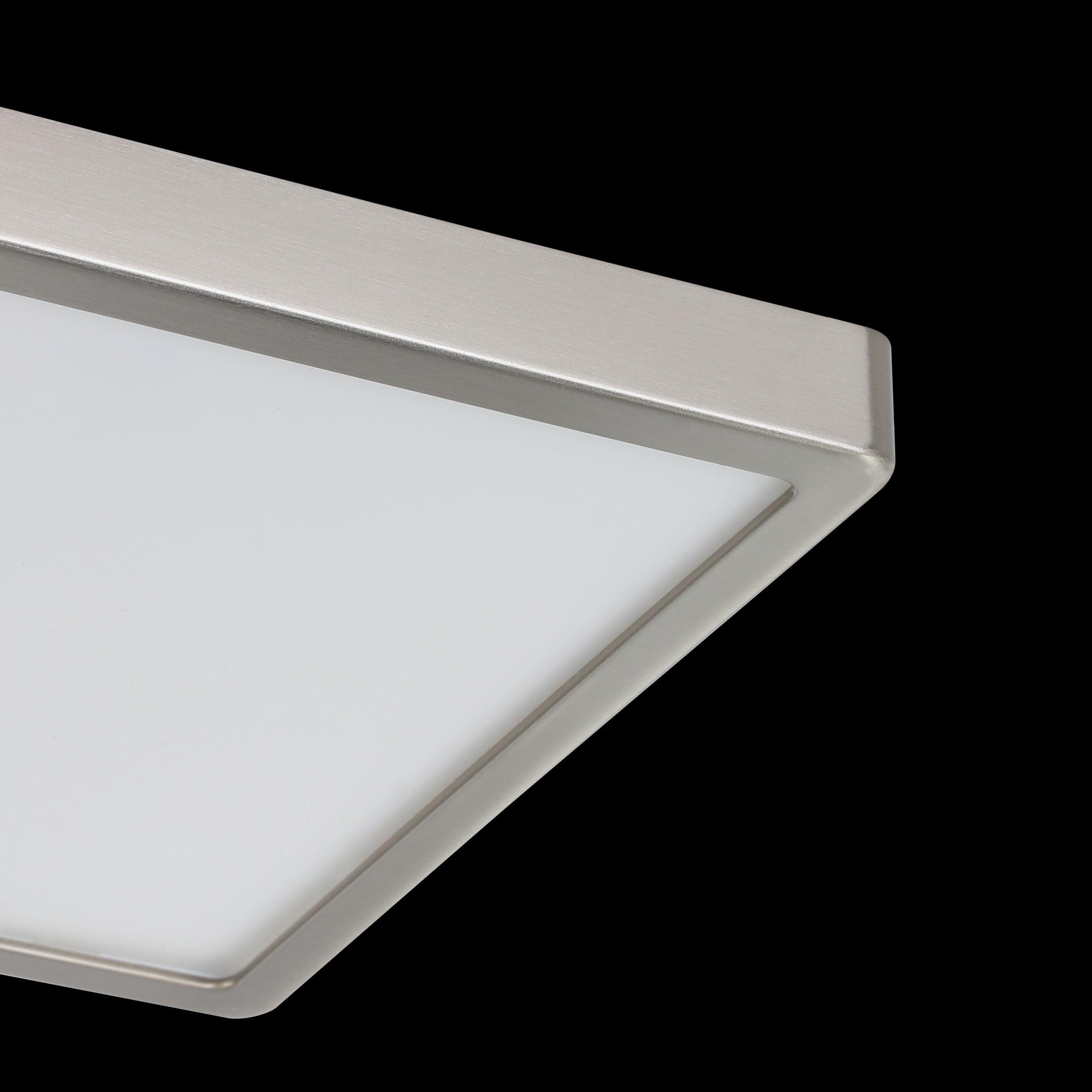 Eglo Connect Fueva Z Smart LED Nickel Square Flush Ceiling Light - Dimmable WiFi-Enabled Modern Fixture for Bedroom, Kitchen & Living Room Lighting