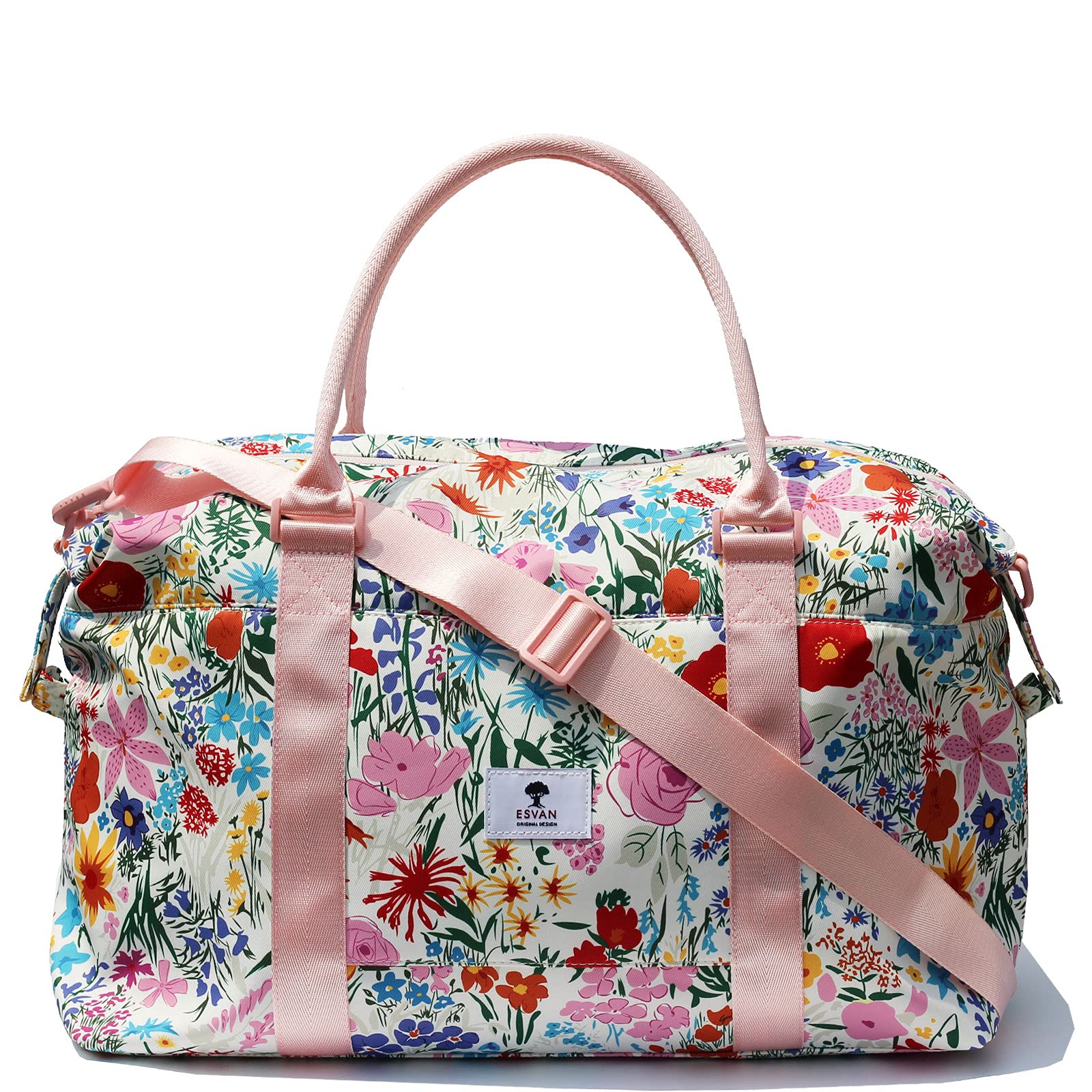 ESVAN Travel Tote Duffel Gym Bag - Waterproof Wet Pocket & Trolley Sleeve - Perfect for Weekend Getaways, Gym Workouts & Airplane Carry-On Luggage