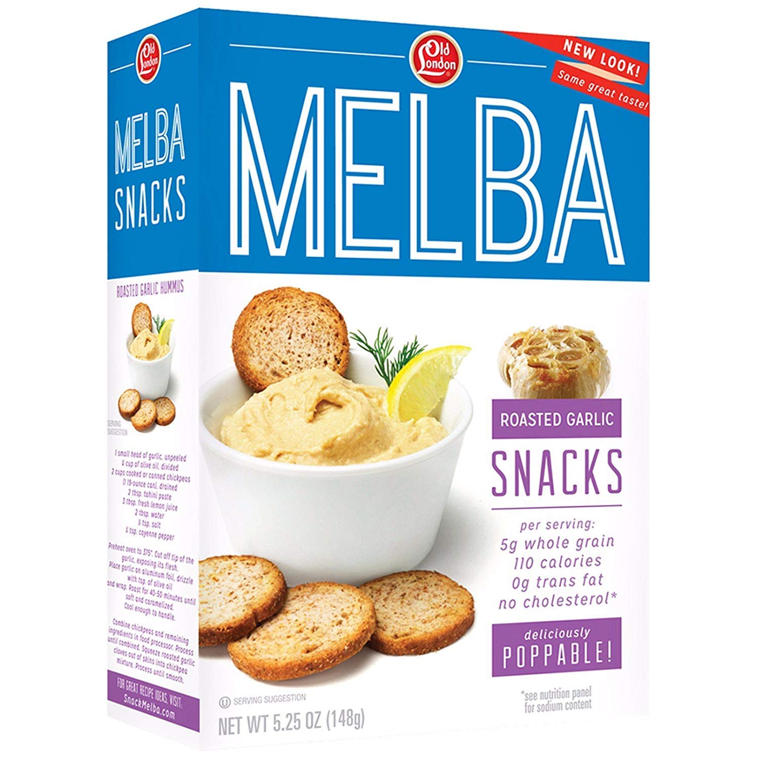 Old London Melba Snacks Roasted Garlic 5.25oz - Perfect for Parties & Appetizers