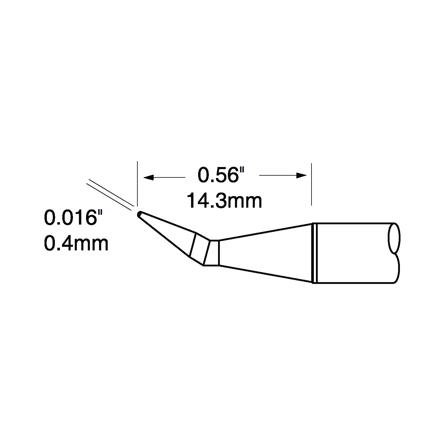 OK International PTTC-701B Conical Solder Tweezer Cartridge 0.4mm Tip - Precision Soldering Tool for Electronics Repair and PCB Work