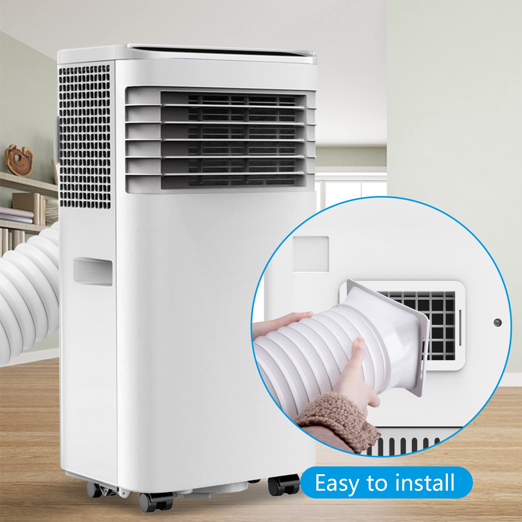 5.9 Inch Portable Air Conditioner Exhaust Hose Coupler - Square AC Hose Extension Connector for Mobile AC Units - Durable Air Conditioning Accessories for Home, Office & RV Cooling Solutions