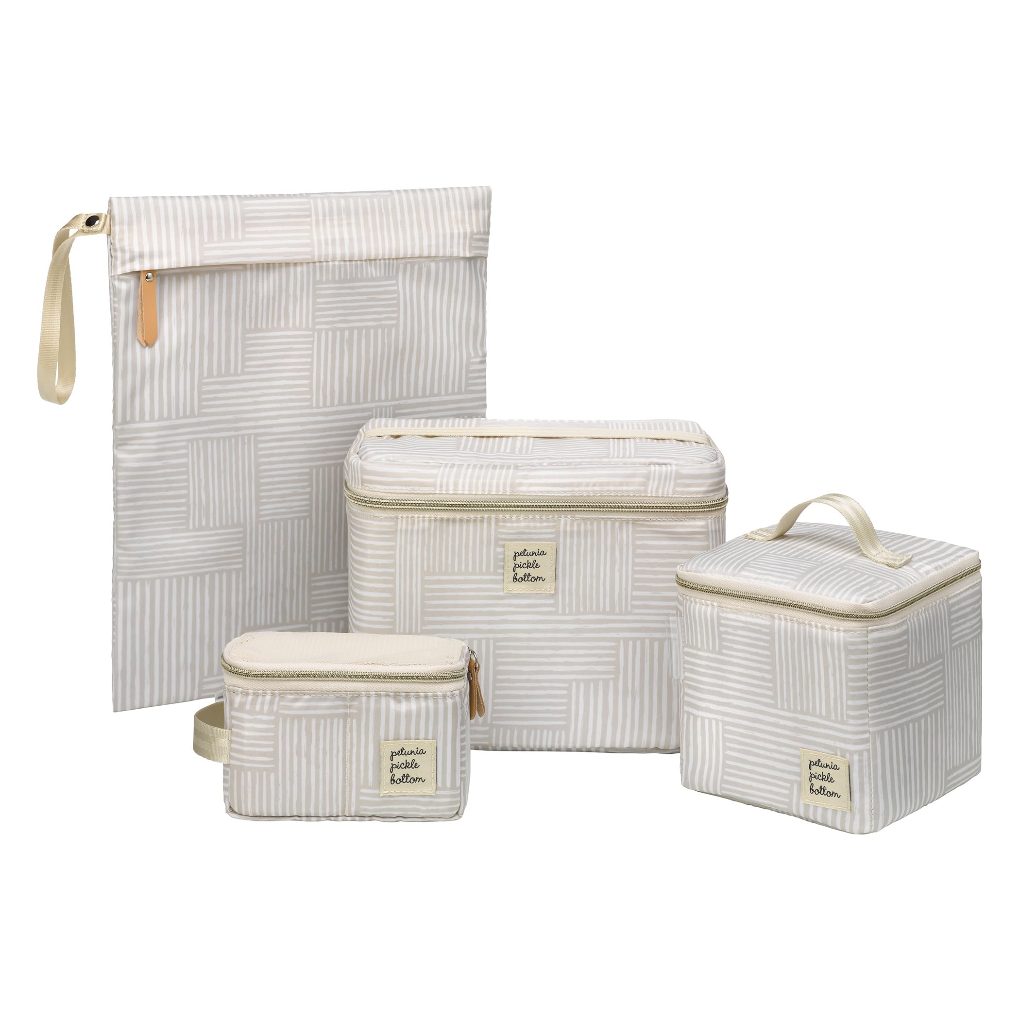 Petunia Pickle Bottom Breast Pump Bag with Cooler - Stylish & Functional Pumping Accessories Storage for 4 Bottles & Parts - Checker Stitch Design - Perfect for Working Moms, Travel & On-the-Go Pumping
