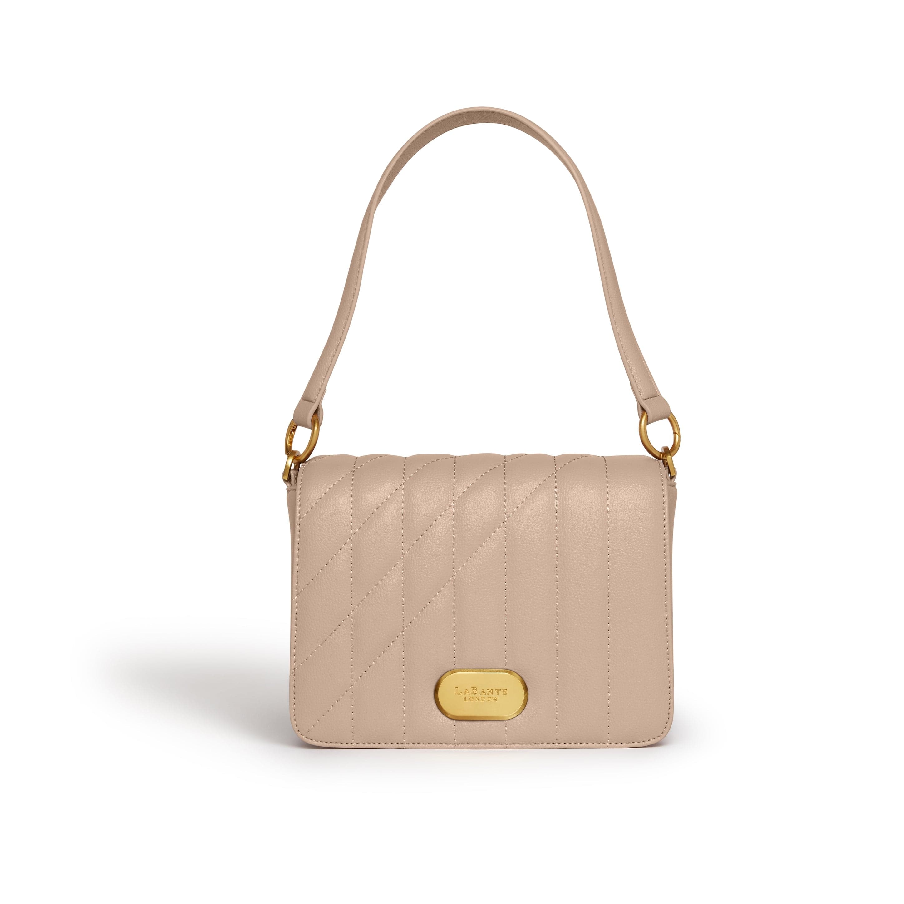 Vegan Leather Shoulder Bag for Women - Iris Crossbody Purse in Beige | Stylish & Eco-Friendly Handbag for Work, Travel & Everyday Use