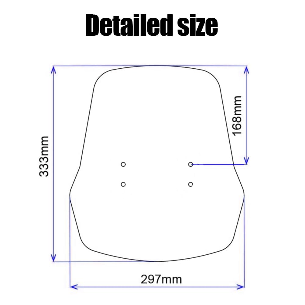 RAIMTO Universal Motorcycle Windscreen for Kawasaki KLX 230/230S - Adjustable Adventure Windshield with Portable Navigation Stand | Perfect for Off-Road Riding & Long-Distance Touring