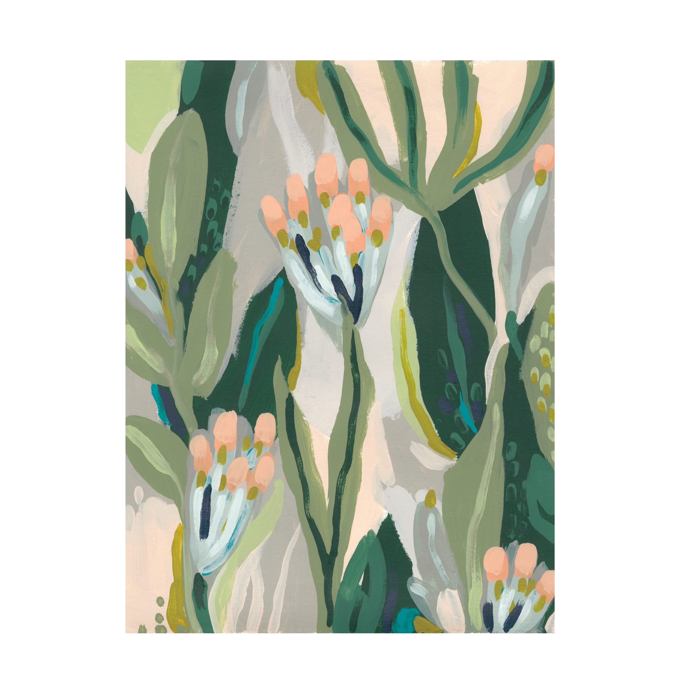 Trademark Fine Art 'Floral Impulse II' Canvas Wall Art by June Erica Vess - Modern Floral Painting for Living Room, Bedroom & Office Decor
