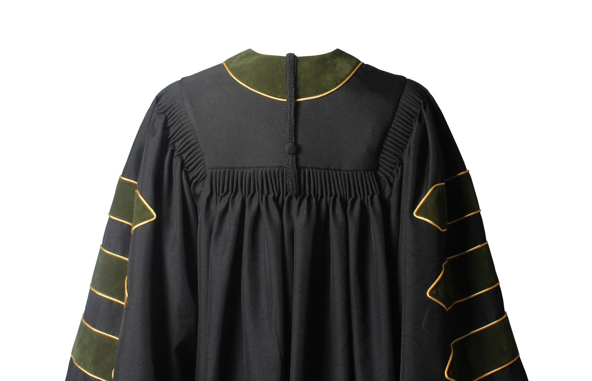 Premium Doctoral Graduation Gown with Velvet Trim - PhD Graduation Robe for Academic Ceremonies & Commencement Photos