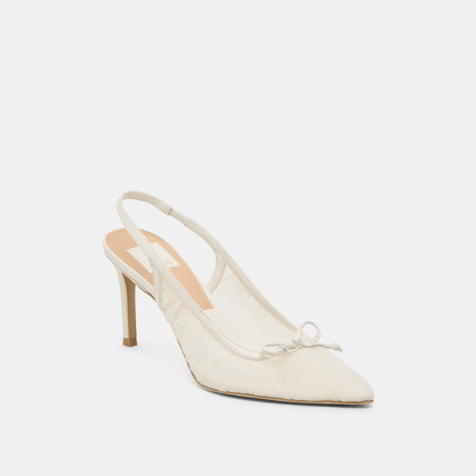 YELA Women's White Tulle Heels - Elegant High Heel Sandals for Weddings, Parties & Special Occasions