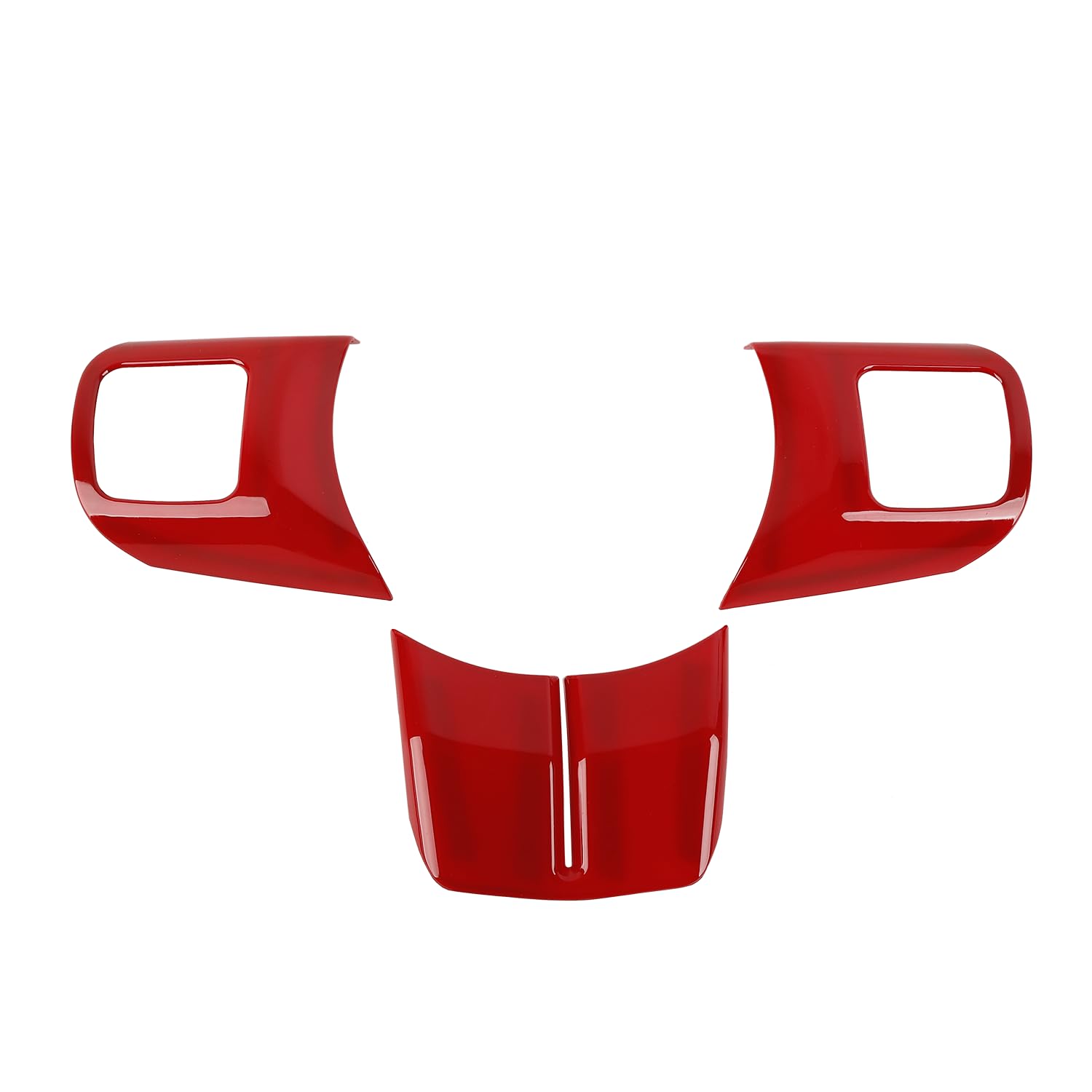 Red Steering Wheel Trim Bezel for Jeep Wrangler JK 2011-2017, Patriot Compass 2011-2016, Grand Cherokee 2011-2013 - Interior Accessories (3pcs) - Enhance Your Jeep's Style for Off-Road Adventures & Daily Driving