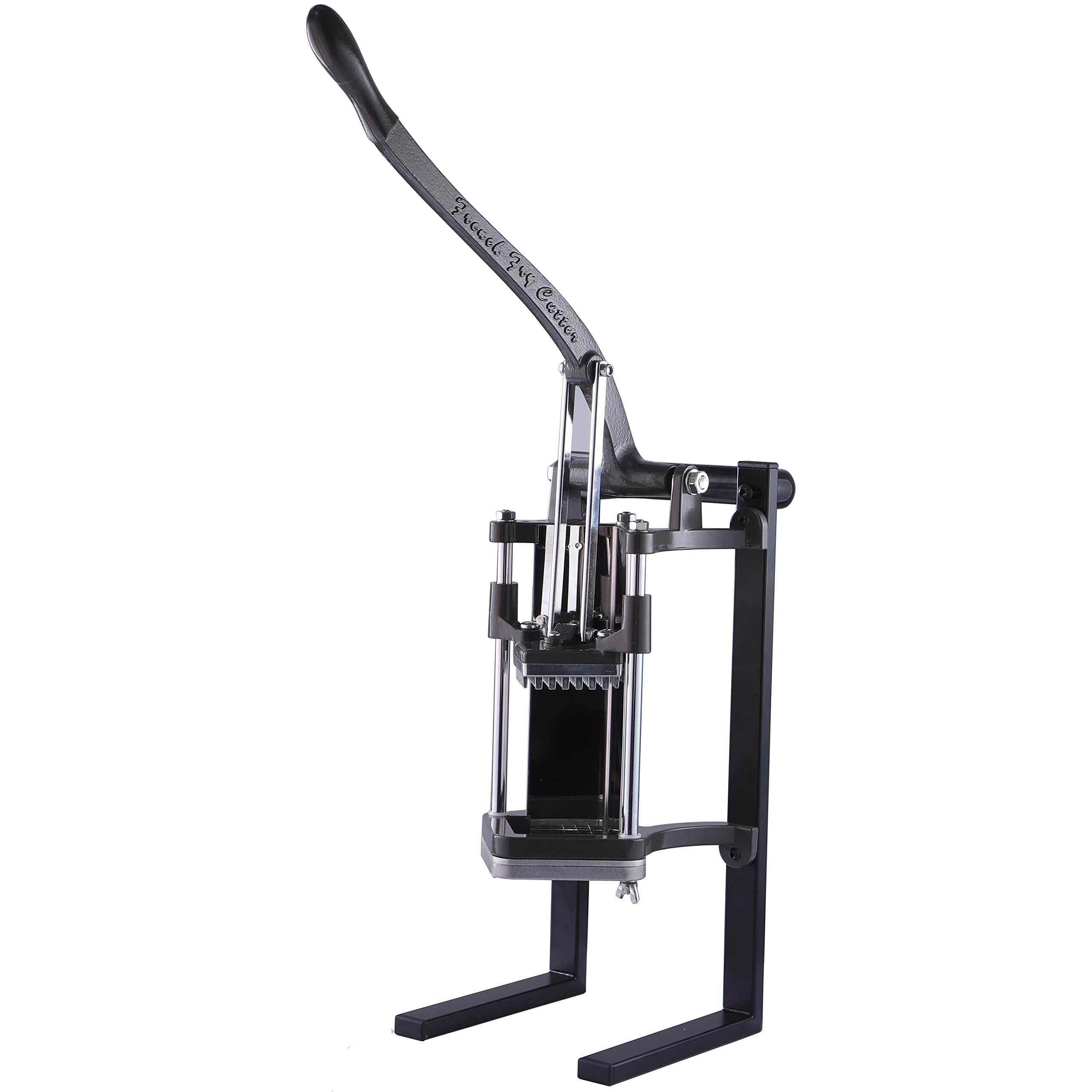 Commercial Grade French Fry Cutter with Stand & Suction Feet - 3 Blade Sizes (1/4