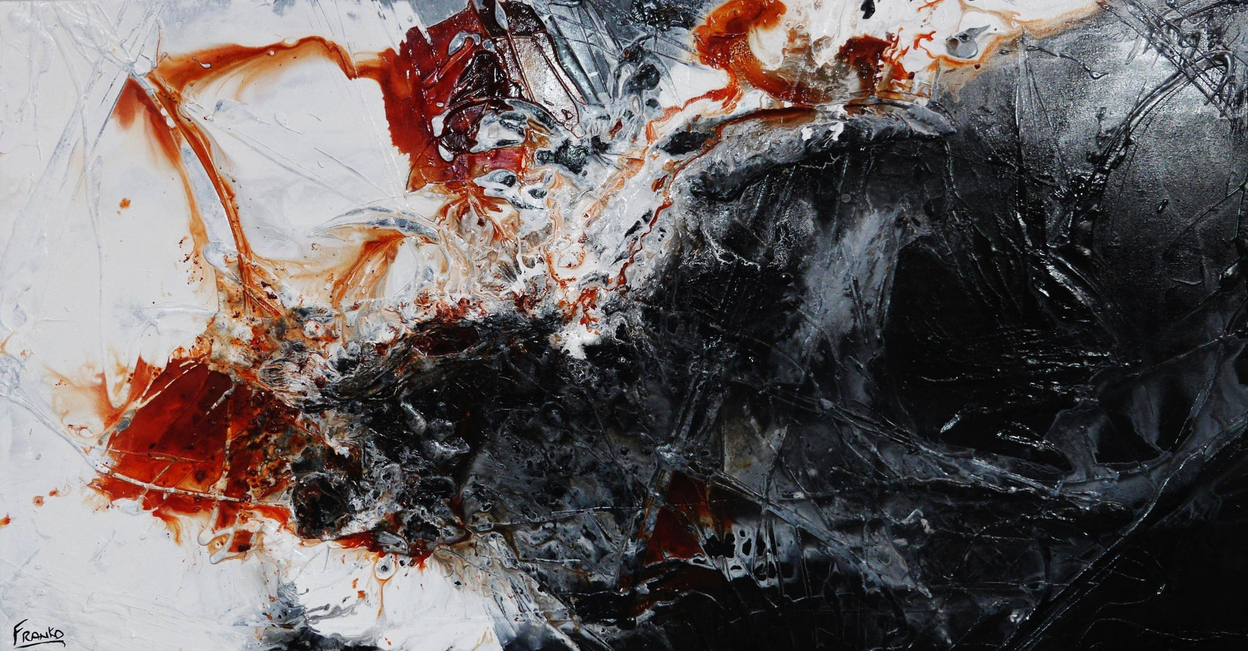 Rust Textured Abstract Painting - 75