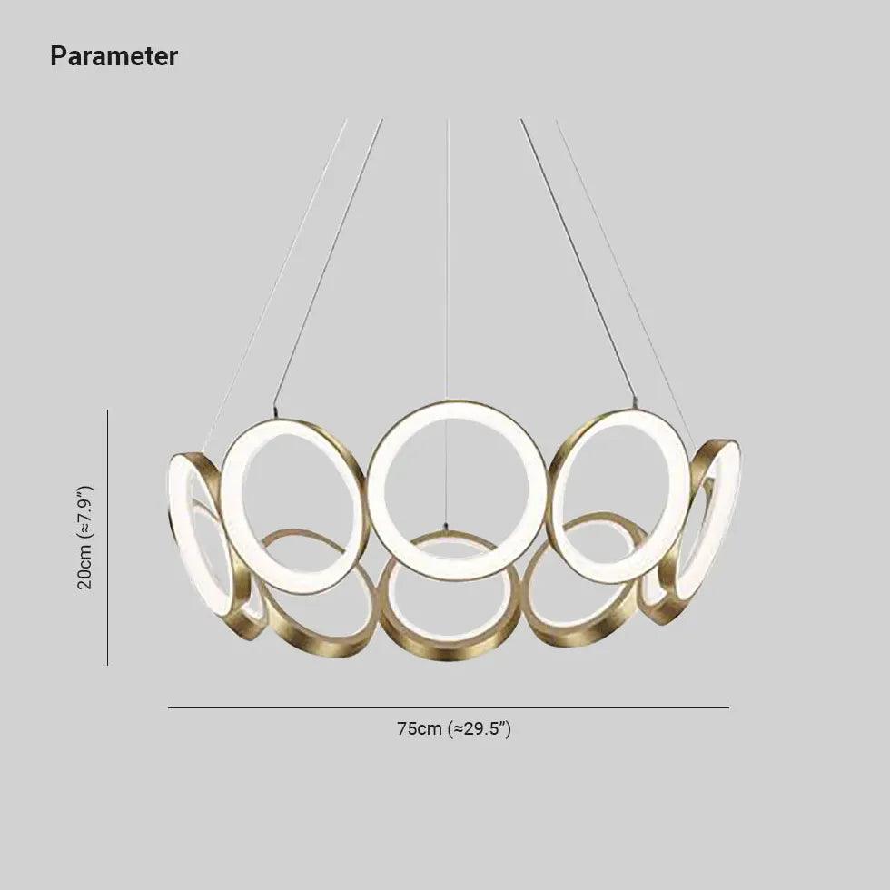 Elegant Gold LED Pendant Light with Ring-Shaped Petal Design - Perfect for Bedroom, Dining Room, and Living Room Lighting Decor