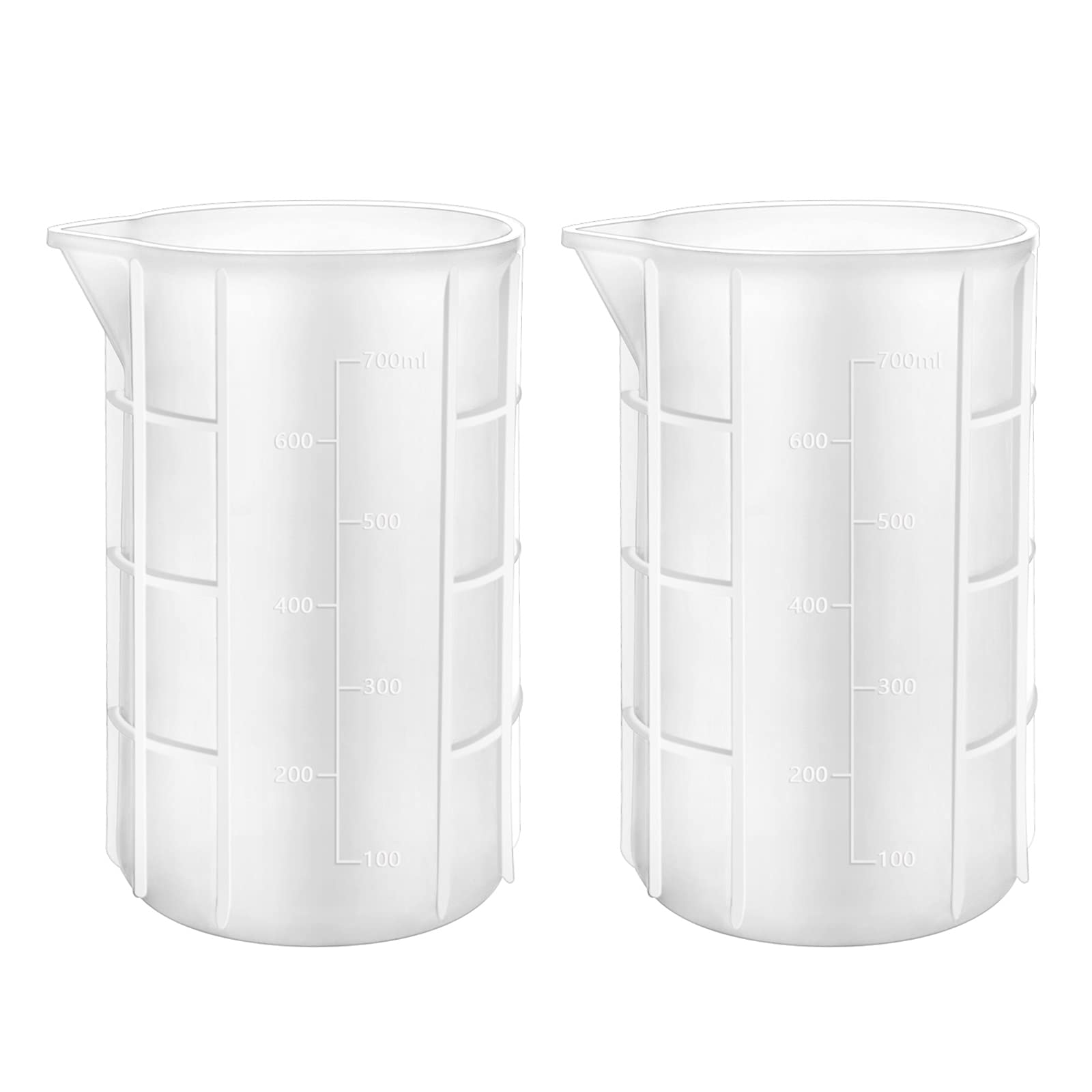 Gartful 700ml (23 oz) Extra Large Silicone Measuring Cups - Set of 2, Nonstick Reusable Mixing Cups for Epoxy Resin, Jewelry Casting, Acrylic Paint Pouring - Perfect for DIY Crafts, Baking & Kitchen Use