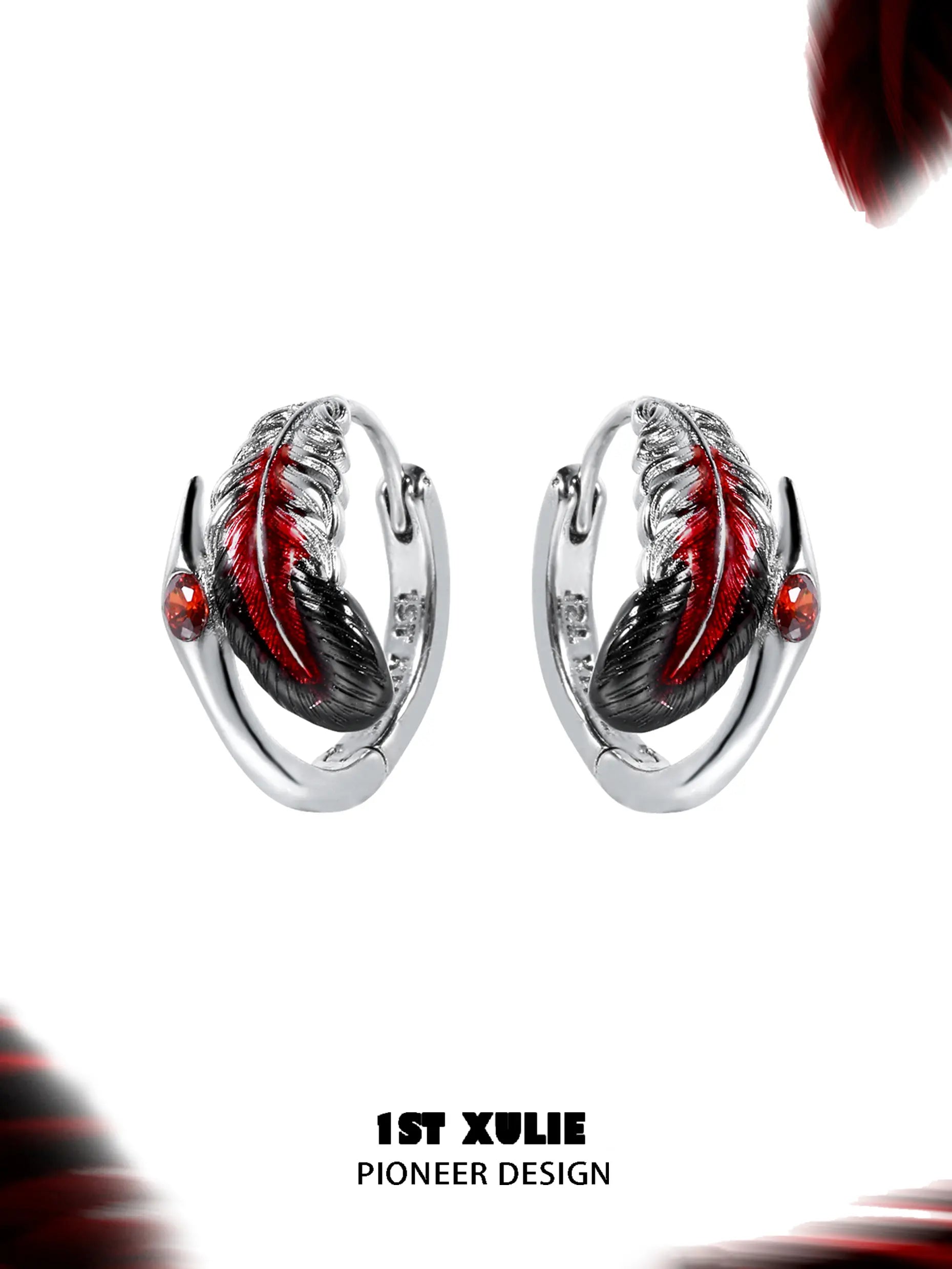 18K Platinum Plated Feathered Spiral Earrings - Elegant Soaring Cranes Design for Women | Perfect for Weddings, Parties & Special Occasions