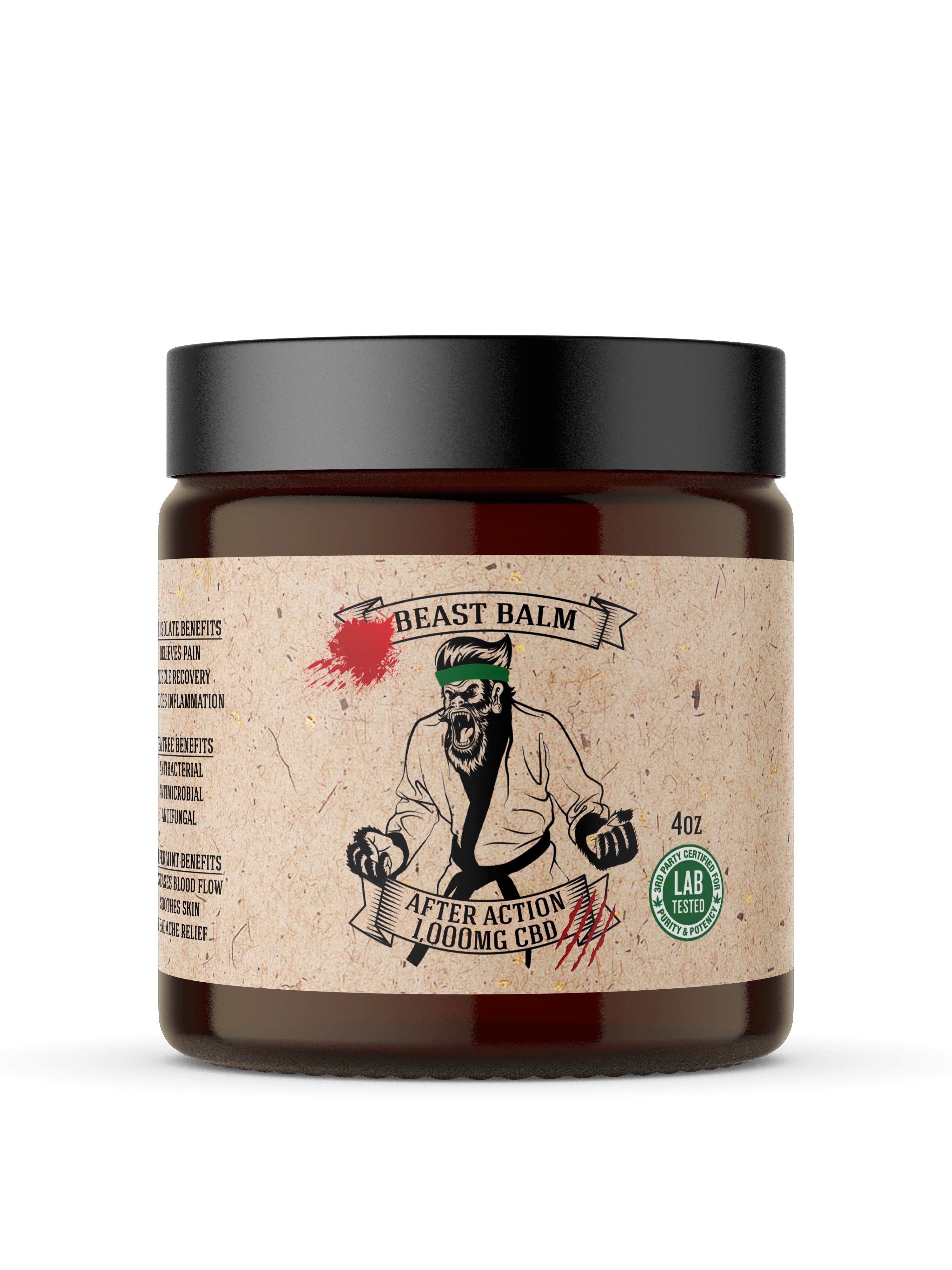 After Action Hemp Beast Balm - Organic CBD Muscle Recovery Cream for Athletes & Post-Workout Relief - Soothes Sore Muscles & Joint Pain - Perfect for Gym, Yoga & Sports Recovery
