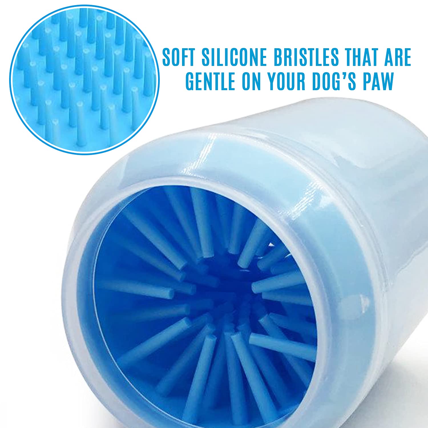 Portable Dog Paw Cleaner for Medium Dogs - Blue Pet Grooming Tool for Cleaning Dirty Paws After Walks & Outdoor Adventures