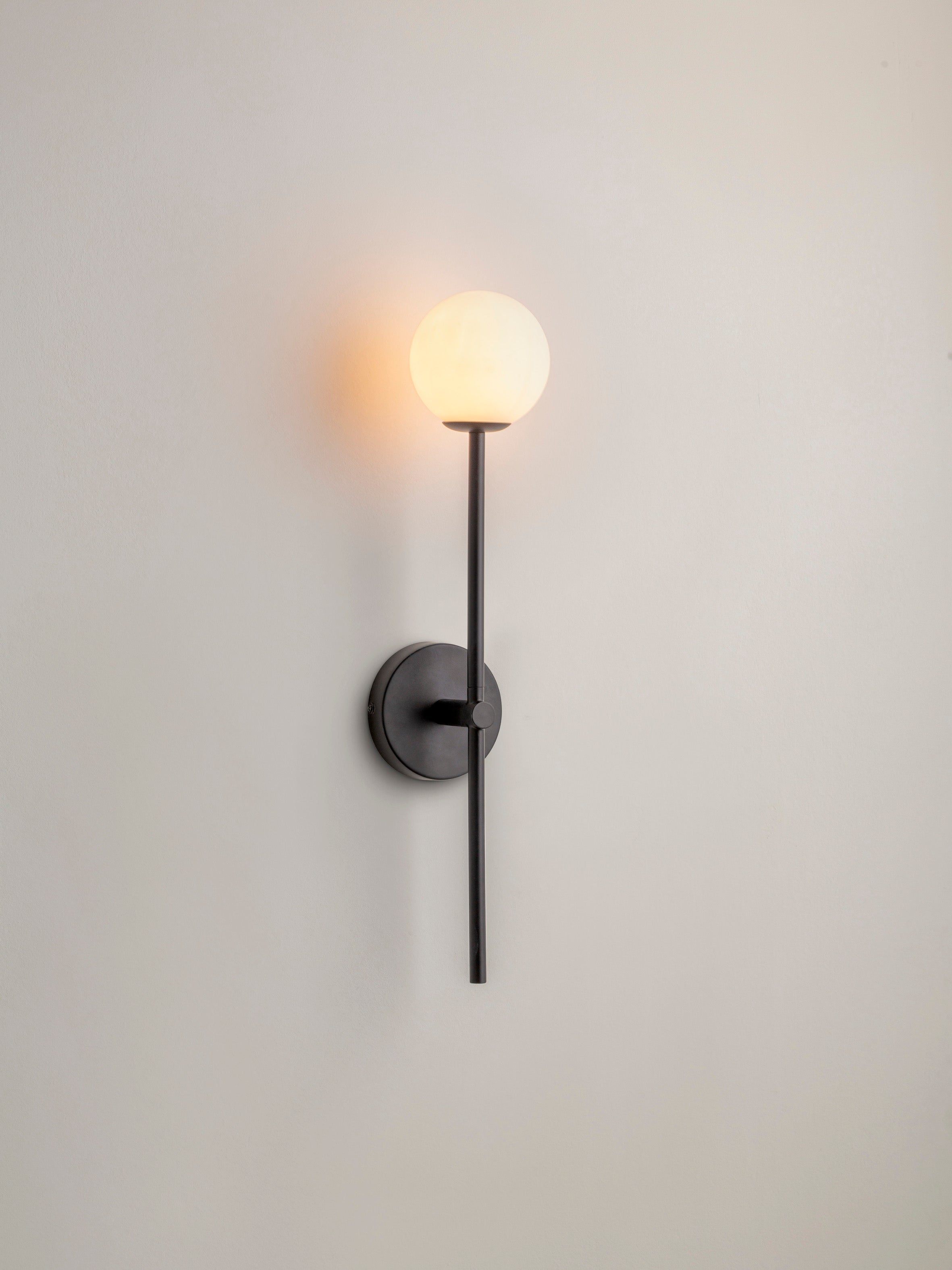 Chelso Matte Black and Opal Wall Light - Modern Indoor/Outdoor Sconce for Living Room, Bedroom, or Patio Lighting