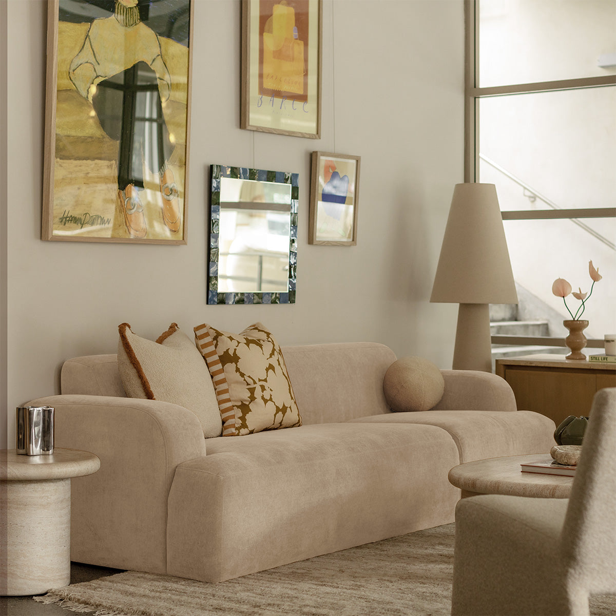 Brooklyn 3-Seater Sofa - Modern Fabric Couch for Living Room, Lounge & Family Room - Comfortable Sectional Sofa for Home Decor