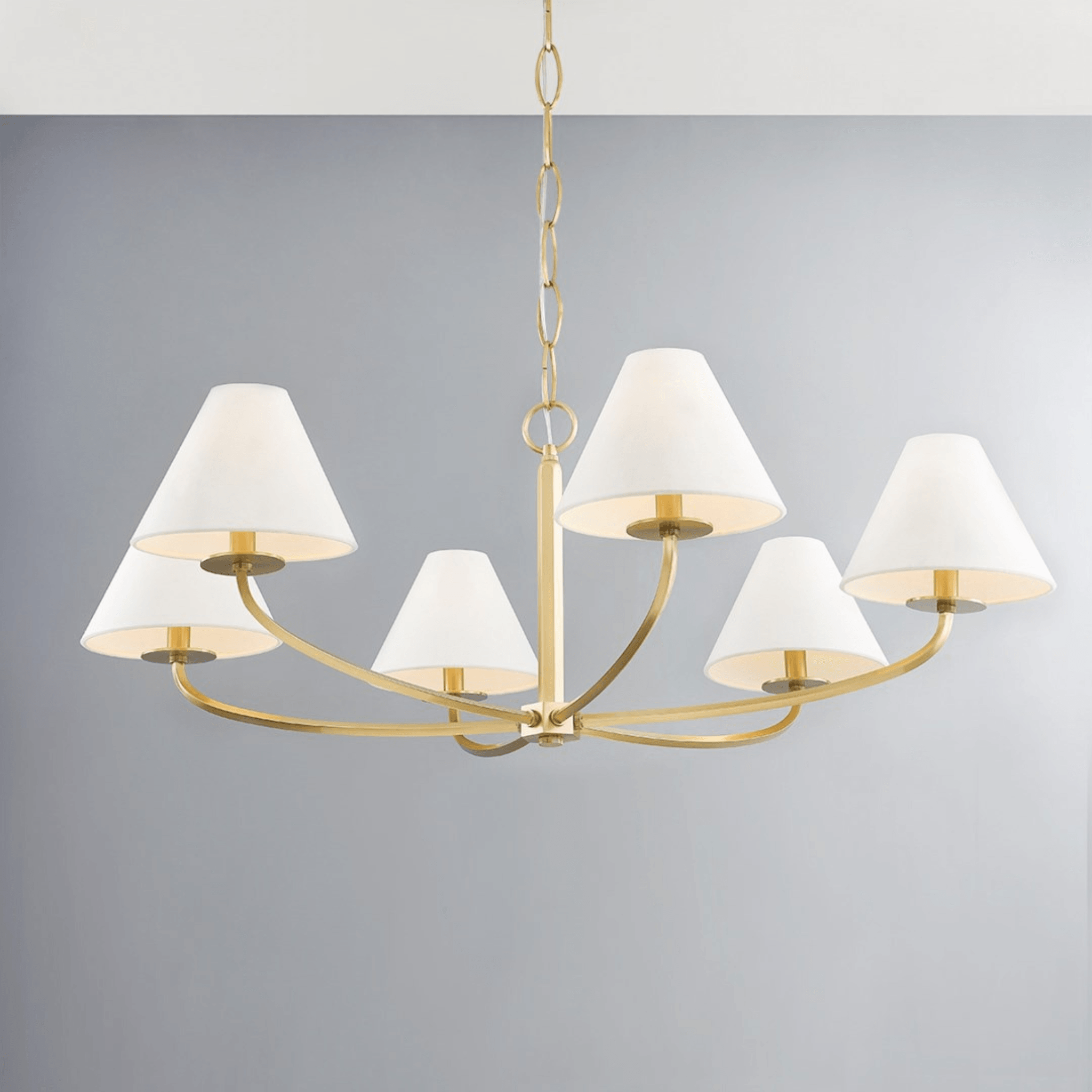 Vintage Aged Brass Stacey Chandelier - 24