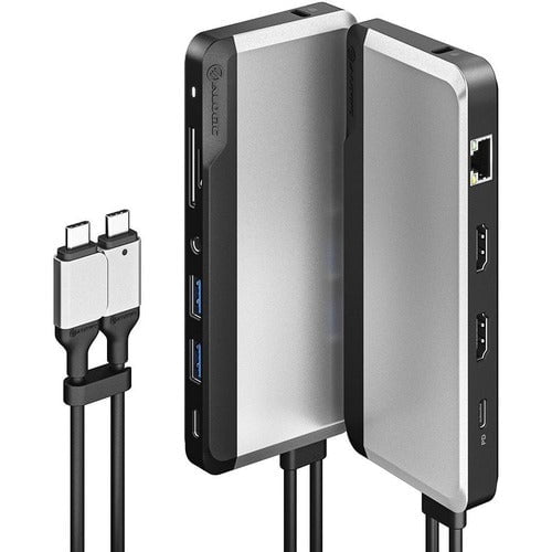 Alogic USB C Super Dock 10-in-1 with Dual 4K 60Hz Display, 100W PD, 4 USB Ports, HDMI, Ethernet - Space Gray for MacBook, Windows Laptop & Tablet - Perfect for Home Office & Remote Work
