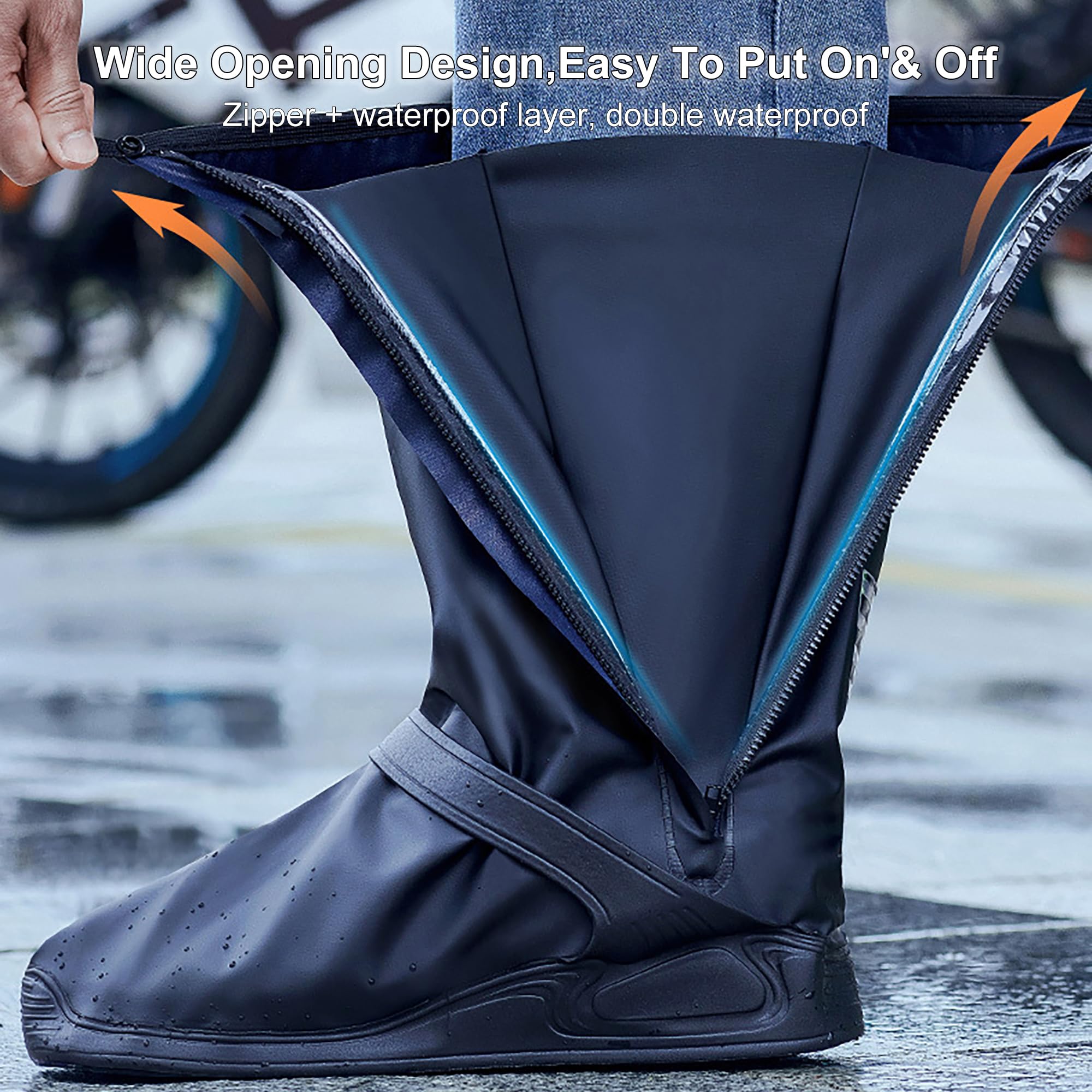 Waterproof Rain Shoe Covers for Men & Women - Slip-Resistant Overshoes for Outdoor Work, Commuting & Hiking (Black, Medium Size) - Perfect for Rainy Days, Snowy Weather & Wet Conditions