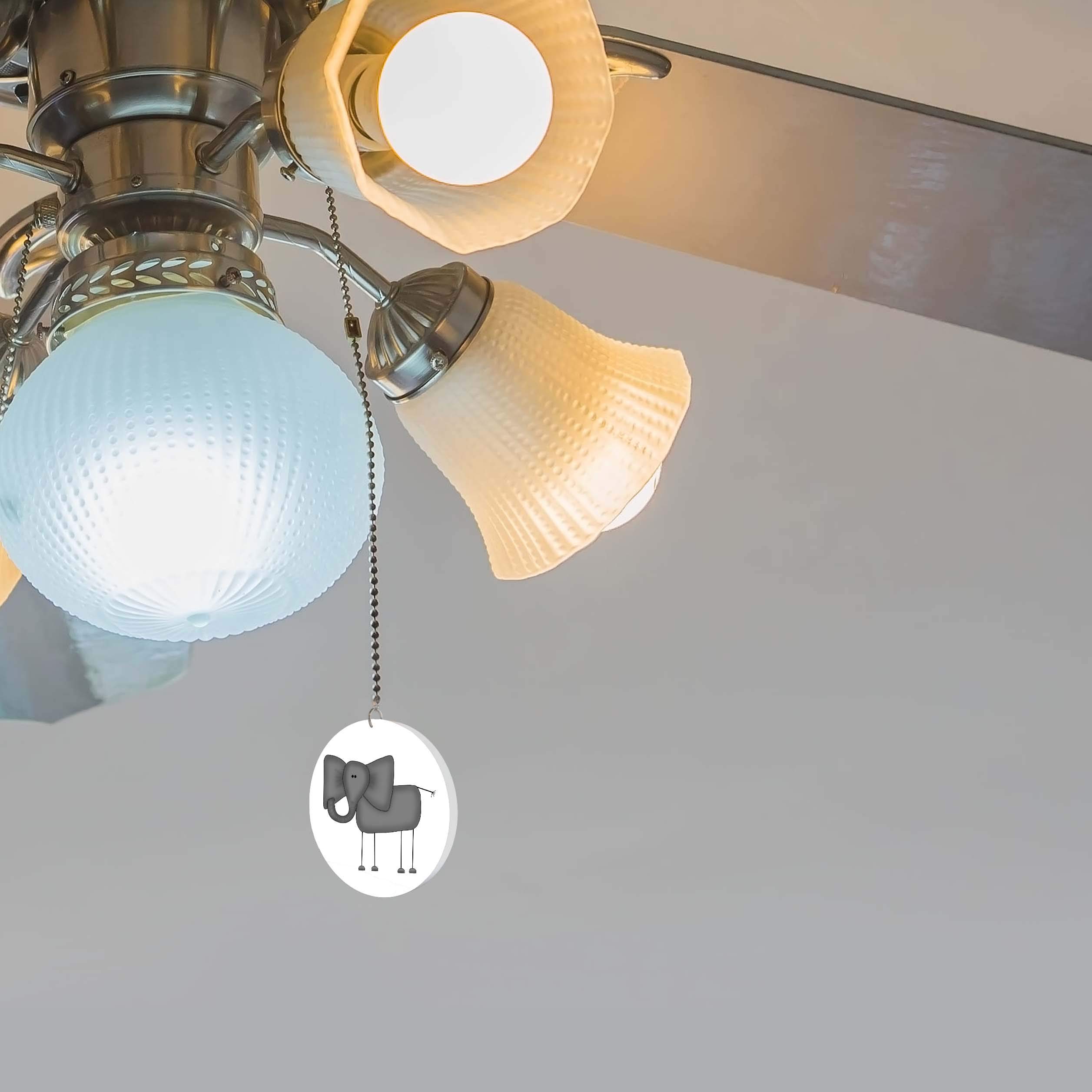 Funny Elephant Fan Light Pull Chain - Cute Animal Ceiling Fan Switch for Kids Room, Nursery & Home Decor - Perfect for Bedroom, Living Room & Playroom