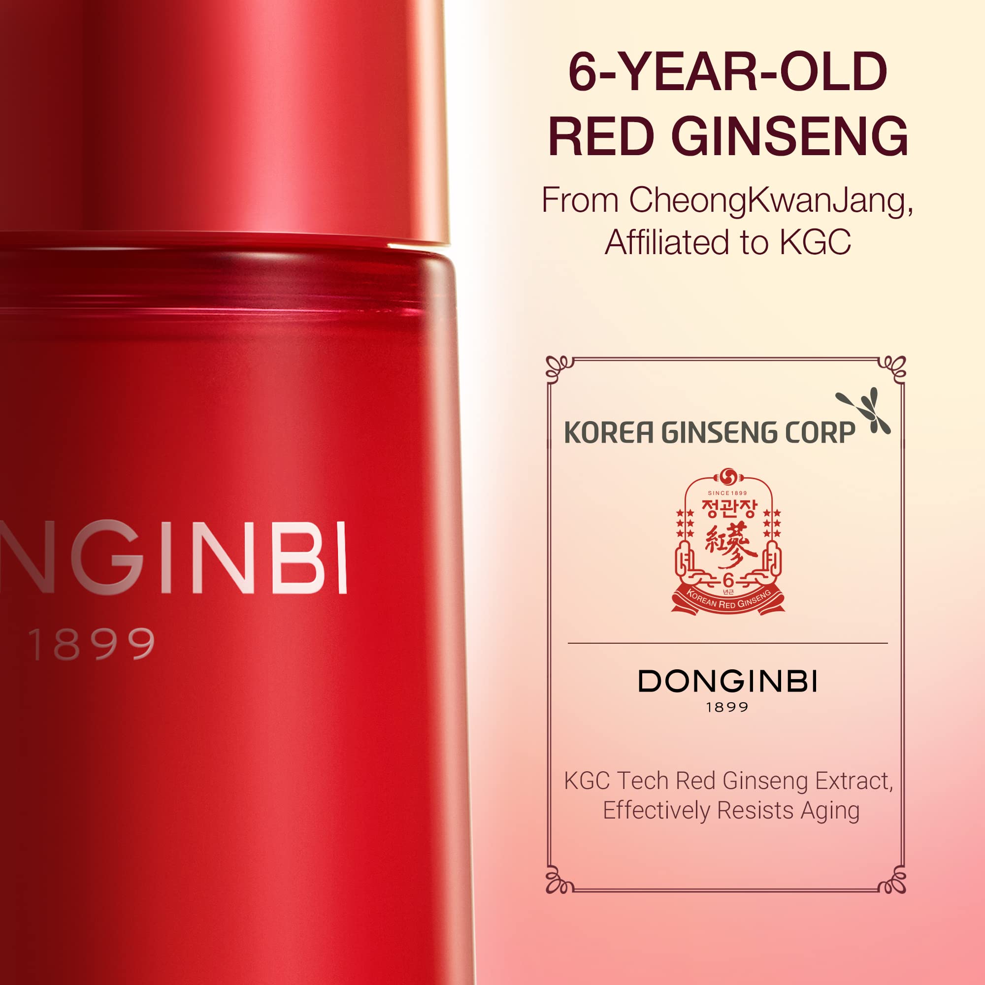 Donginbi Red Ginseng 1899 Single Essence - Premium Korean Red Ginseng Facial Serum for Deep Hydration & Skin Rejuvenation | Fast-Absorbing Moisturizer for Improved Skin Texture | 4.06 fl oz / 120ml | Perfect for Daily Skincare Routine & Anti-Aging Treatment