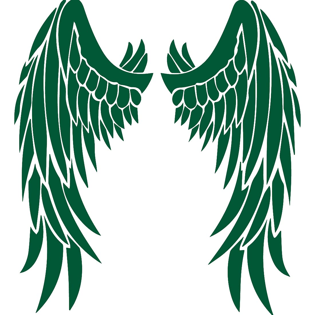 Saint Wings Lovely Green Vinyl Decal Stickers Set of 2 - Waterproof Premium Laptop, Phone, Helmet, Car Window, Bumper, Mug, Cup, Door & Wall Decor - Perfect for DIY Projects, Personalizing Devices, and Home Decoration