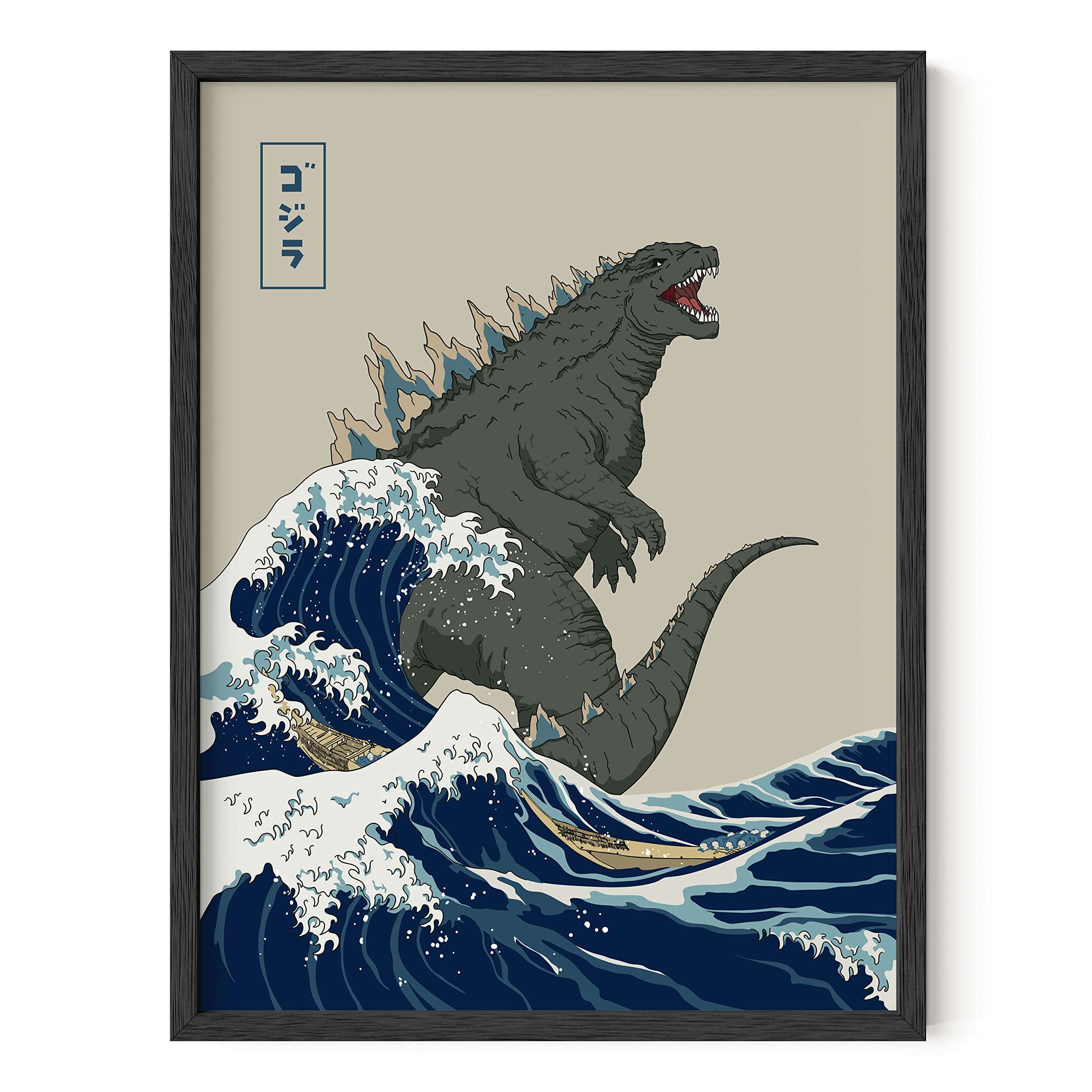 HAUS AND HUES Japanese Monster Poster - King of Monsters Wall Art for Boys Room, Unframed 12x16 - Perfect for Kids Bedroom Decor, Gaming Room, Anime Lover Gift & Japanese Culture Enthusiasts