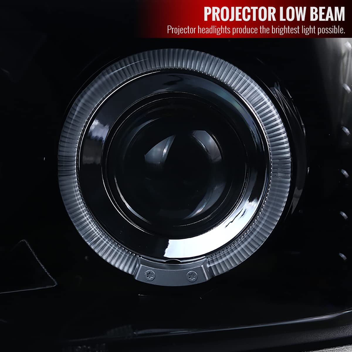 2004-2012 Chevy Colorado & GMC Canyon Glossy Black LED Halo Projector Headlights - Smoke Lens for Enhanced Night Visibility & Aggressive Style - Perfect for Off-Roading, Night Driving & Custom Truck Upgrades