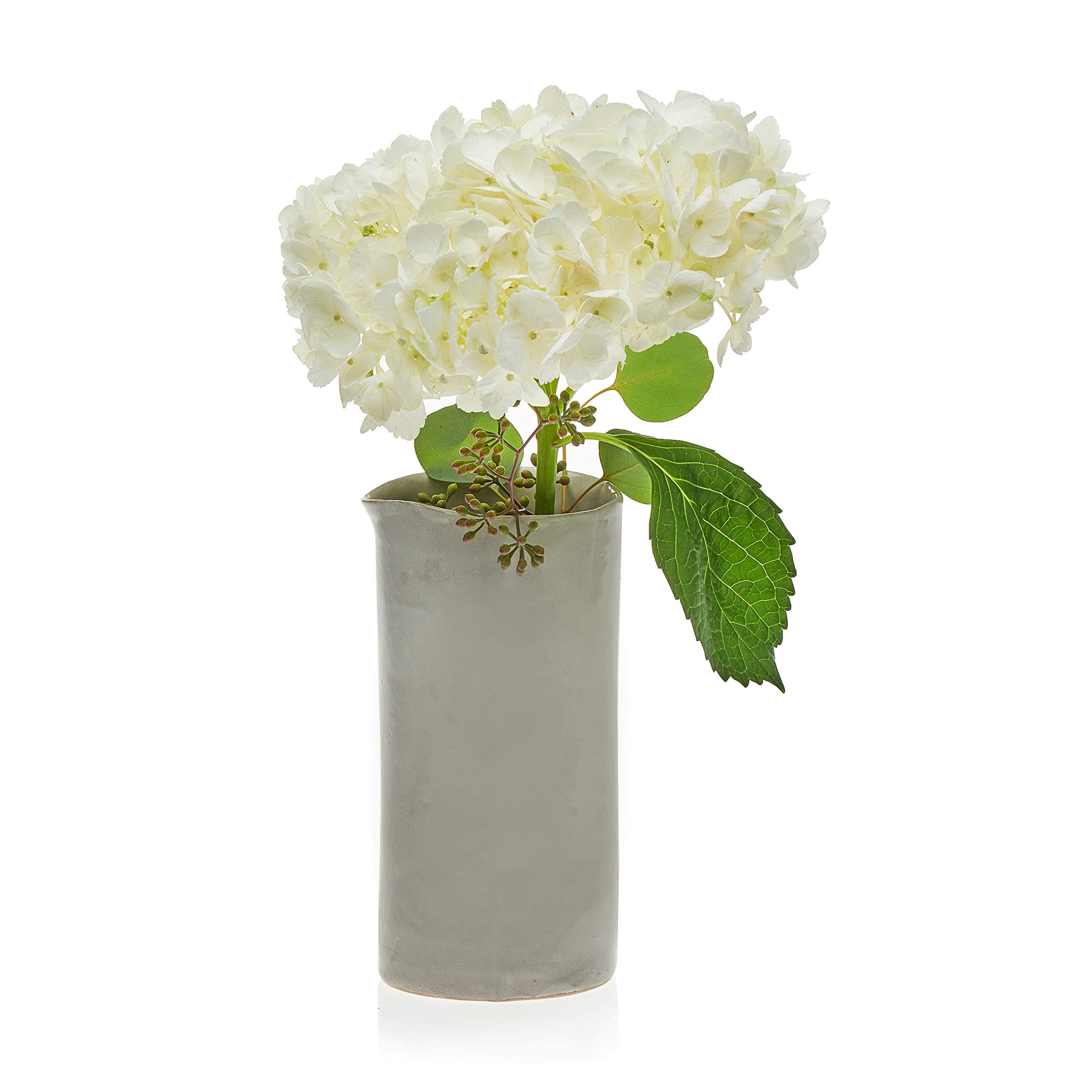 Prologue Drift Handmade Ceramic Carafe Vase - 30oz White Decorative Pitcher for Water, Juice & Wine - Perfect for Dining Table Centerpiece, Wedding Decor & Home Accessories