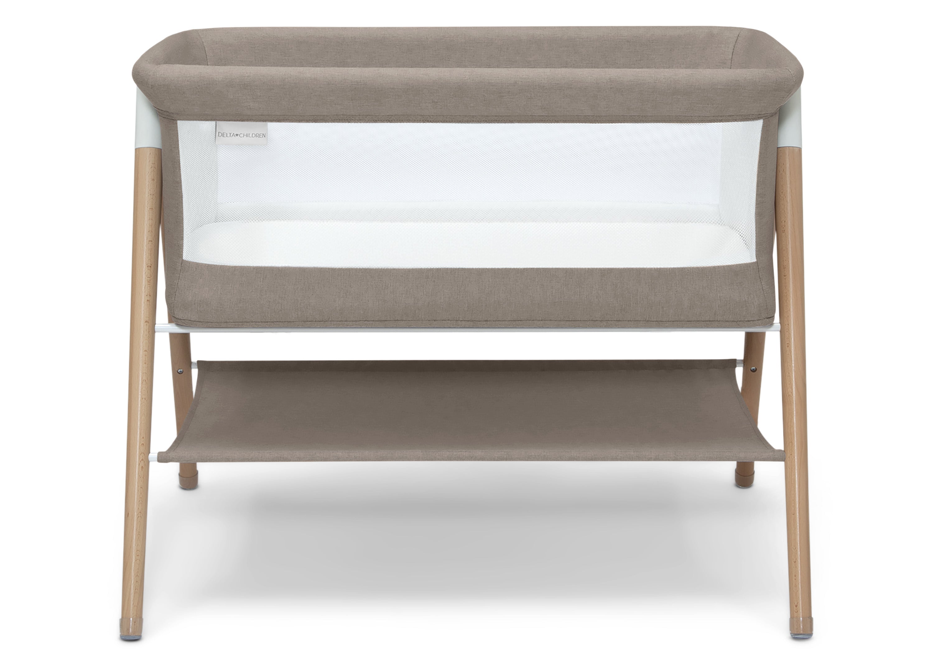 Bondi Beechwood Bassinet for Newborns - Portable Baby Crib with Adjustable Height, Breathable Mesh Sides - Perfect for Bedside Co-Sleeping, Nursery & Travel