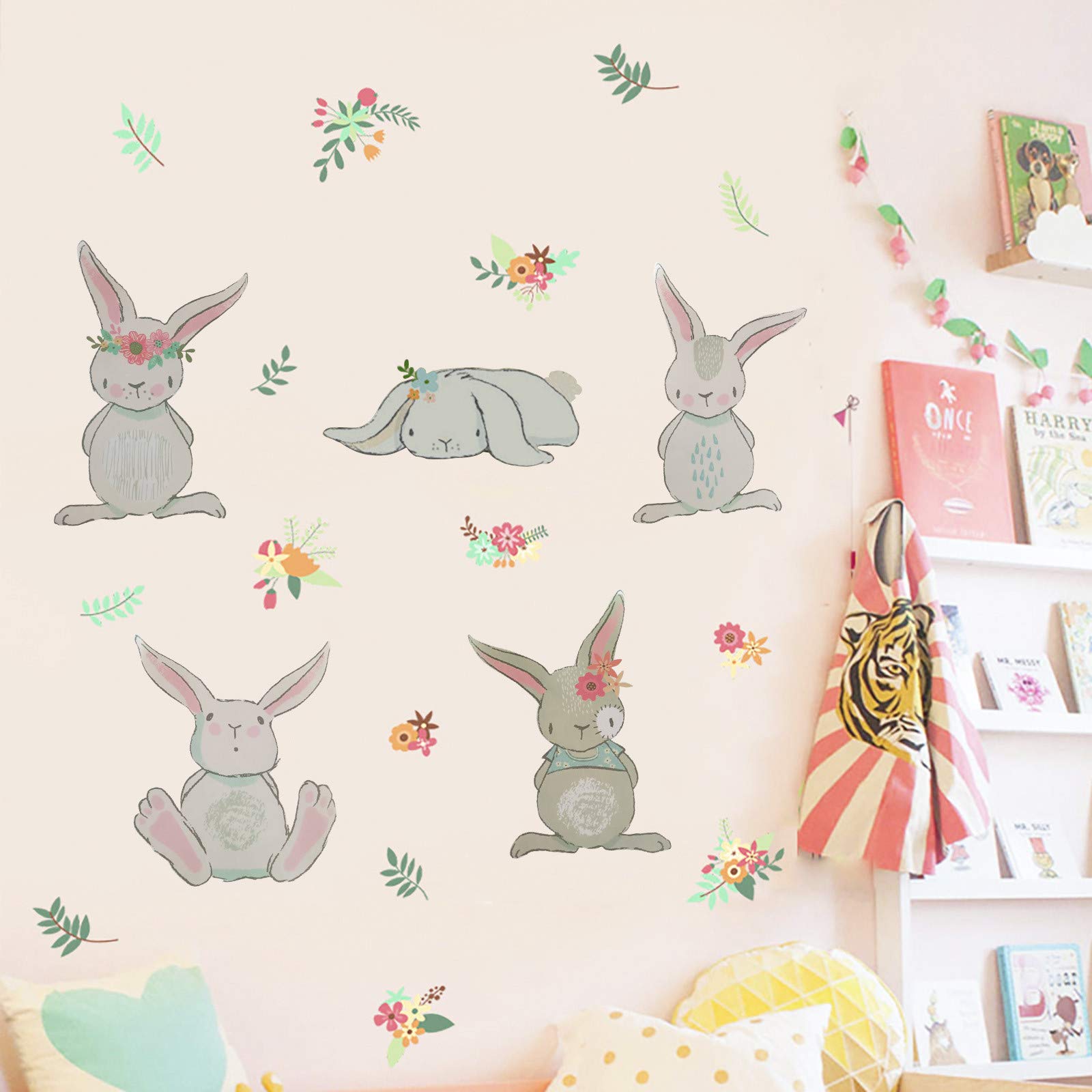 Easter Flower Stickers - DIY PVC Wall & Fridge Decals for Home Decor