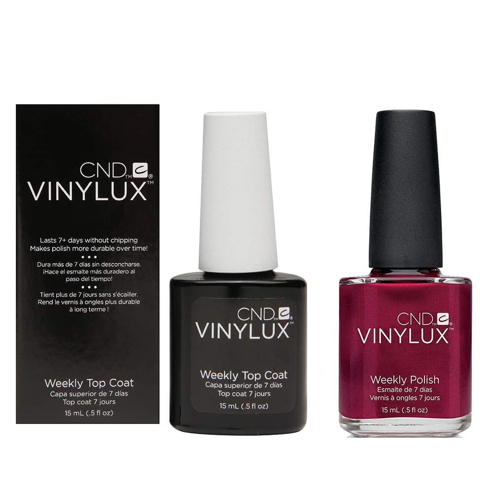 Vinylux Duo Top Coat & Base Coat Set - Red Baroness Nail Polish for Long-Lasting Shine | Perfect for Manicures, Pedicures & Salon Use