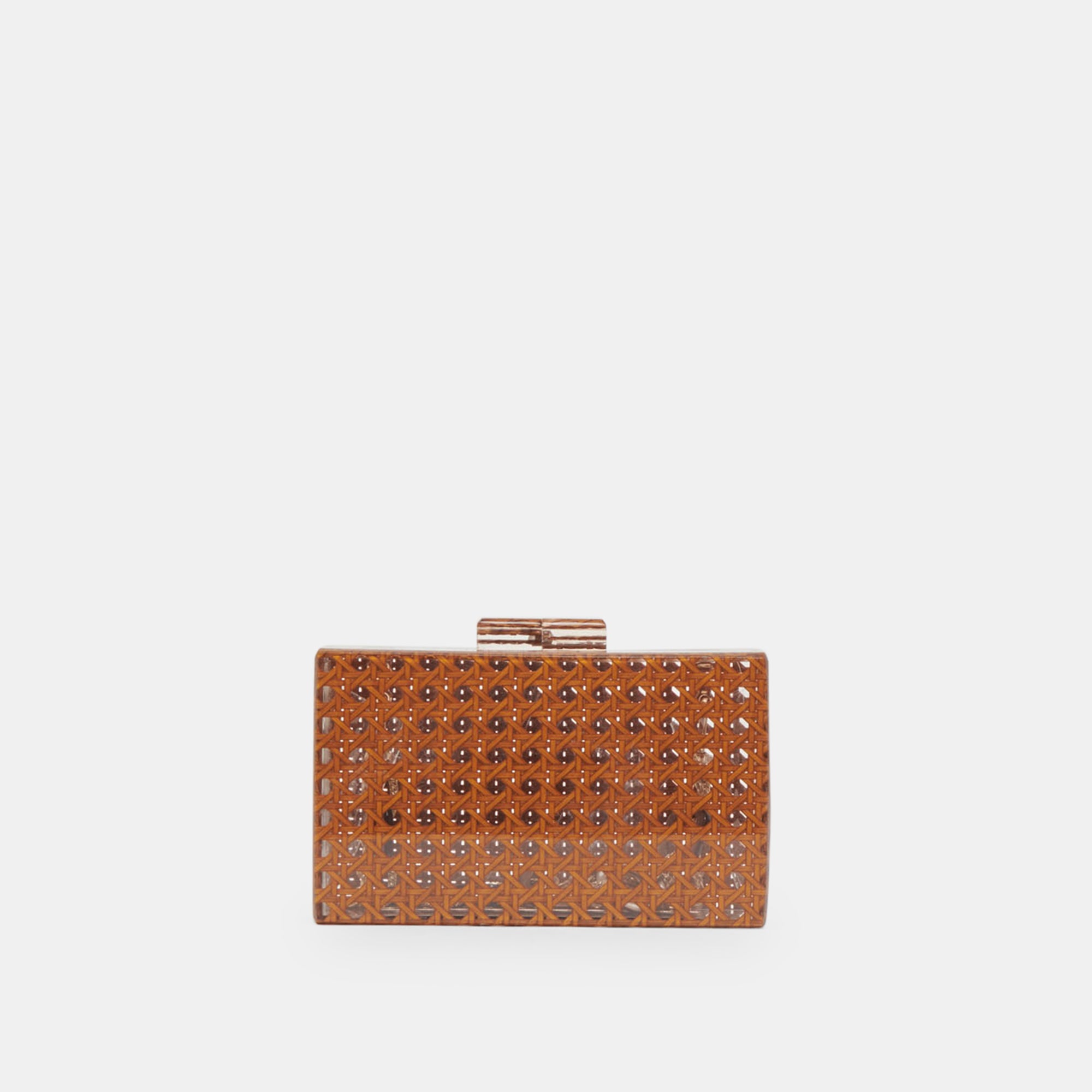 Vintage Brown Multi-Cane Clutch Purse - Stylish Handbag for Women, Perfect for Evening Parties, Weddings & Special Occasions