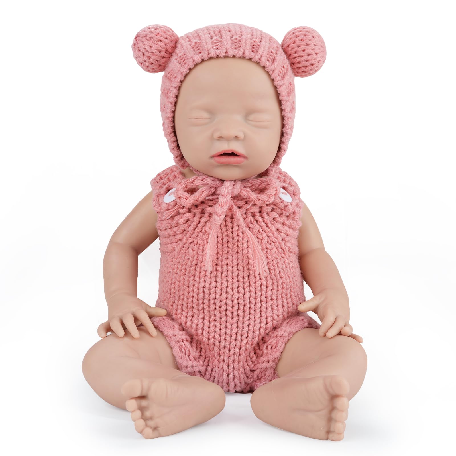 Vollence 12 Inch Realistic Sleeping Baby Doll with Closed Eyes - Lifelike Silicone Newborn Doll for Kids, Perfect Gift for Girls | Great for Role Play, Nursery Decor, and Emotional Comfort