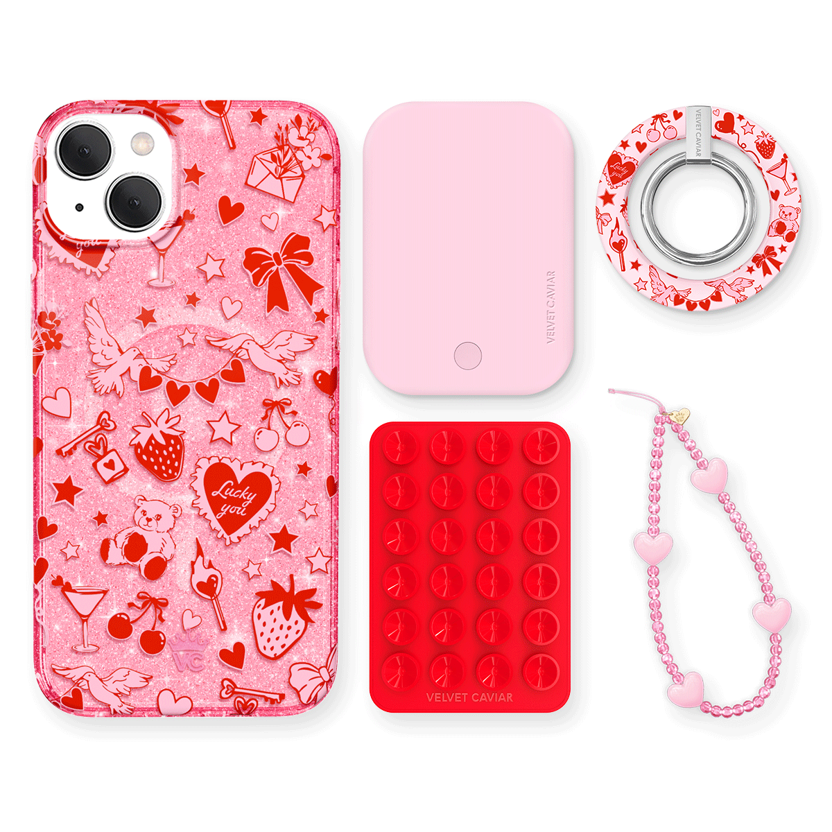 Be Mine Glitter iPhone Case with Grip - Cute & Stylish Phone Cover for iPhone 13/12/11/XR - Perfect for Everyday Use, Parties & Gifting