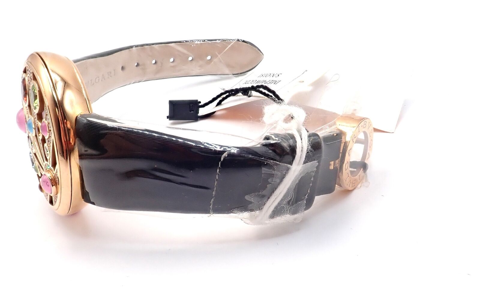 Bulgari Mediterranian Eden 18k Rose Gold Diamond Watch with Mother of Pearl Dial & Color Stones - Luxury Women's Timepiece for Special Occasions & Evening Events