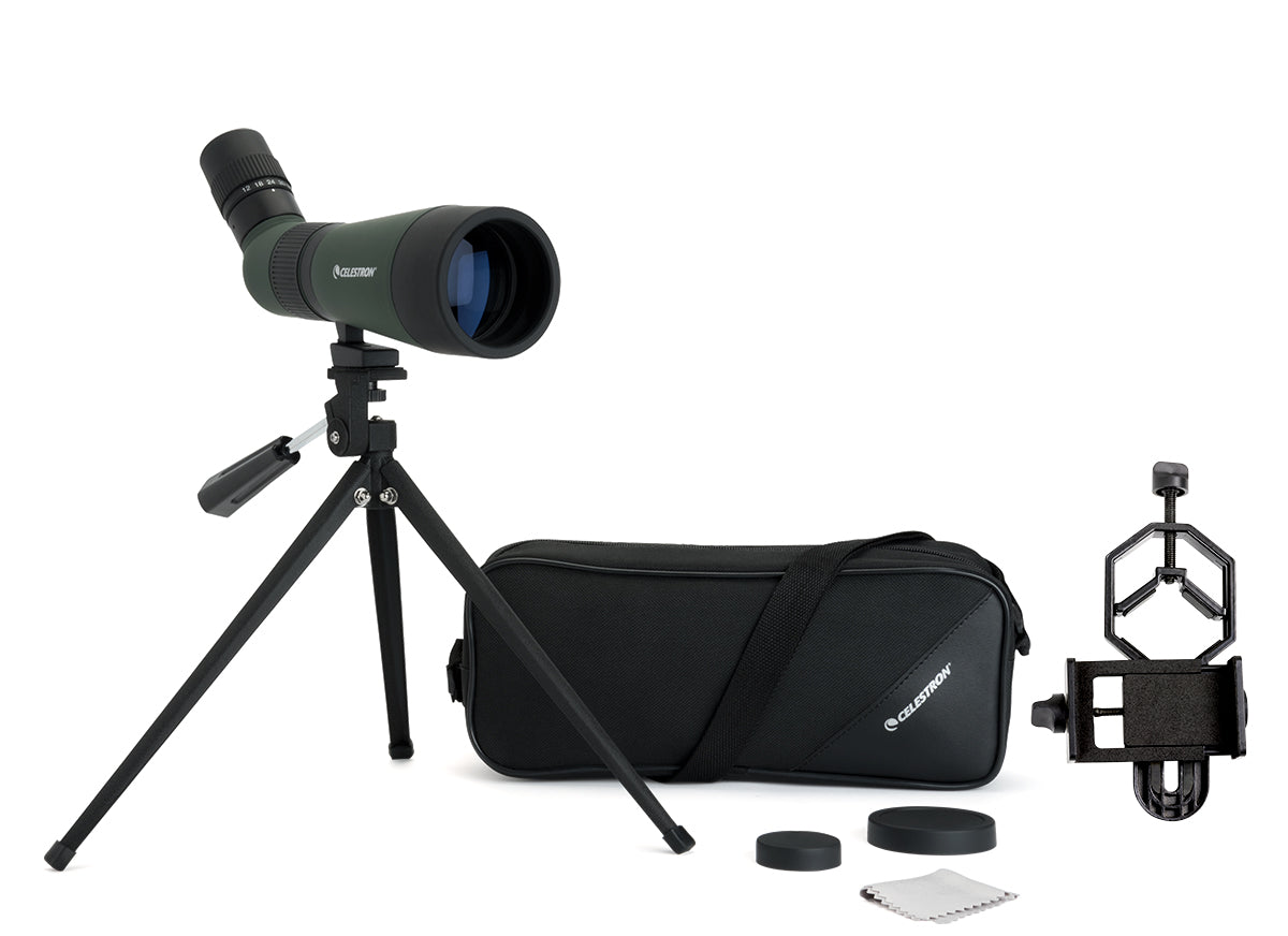 LandScout 12-36x60mm Angled Zoom Spotting Scope with Tabletop Tripod & Smartphone Adapter - Perfect for Bird Watching, Hunting, and Outdoor Adventures