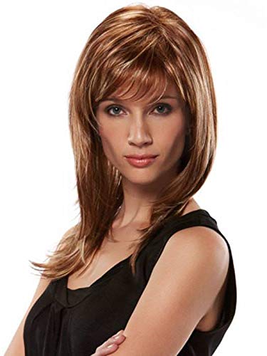 Jon Renau Angelique Average Wig Bundle - 4 Items Including Synthetic Shampoo & Wide Tooth Comb (Color 12FS8) | Perfect for Cosplay, Daily Wear & Hair Loss Solutions