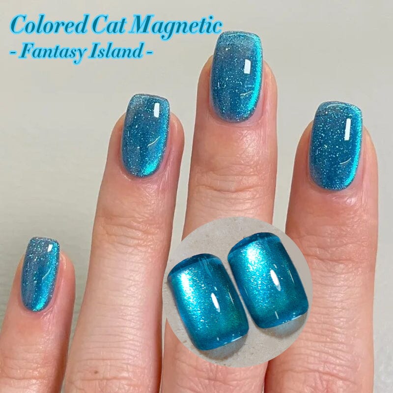 MY16 Fantasy Island Colored Cat Magnetic Gel Polish 10ml - Long Lasting Nail Art Polish for Home & Salon Manicure, Perfect for Parties & Special Occasions