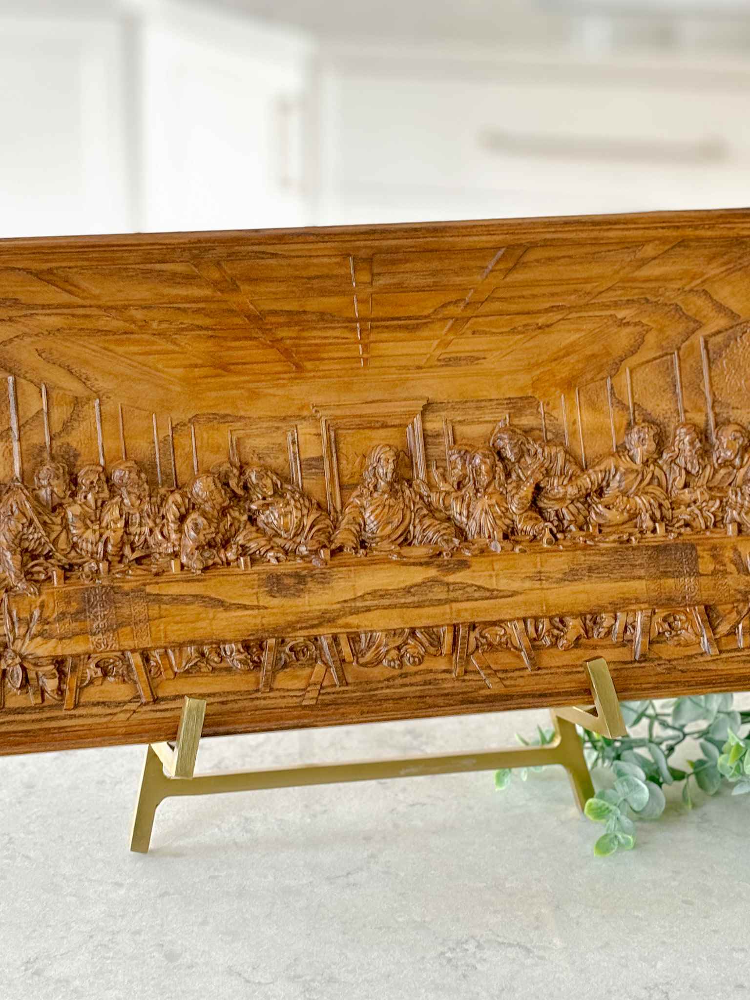 The Last Supper Wooden Plaque - Religious Home Decor Wall Art for Christian Gifts & Church Interiors - Perfect for Living Room, Bedroom & Prayer Spaces