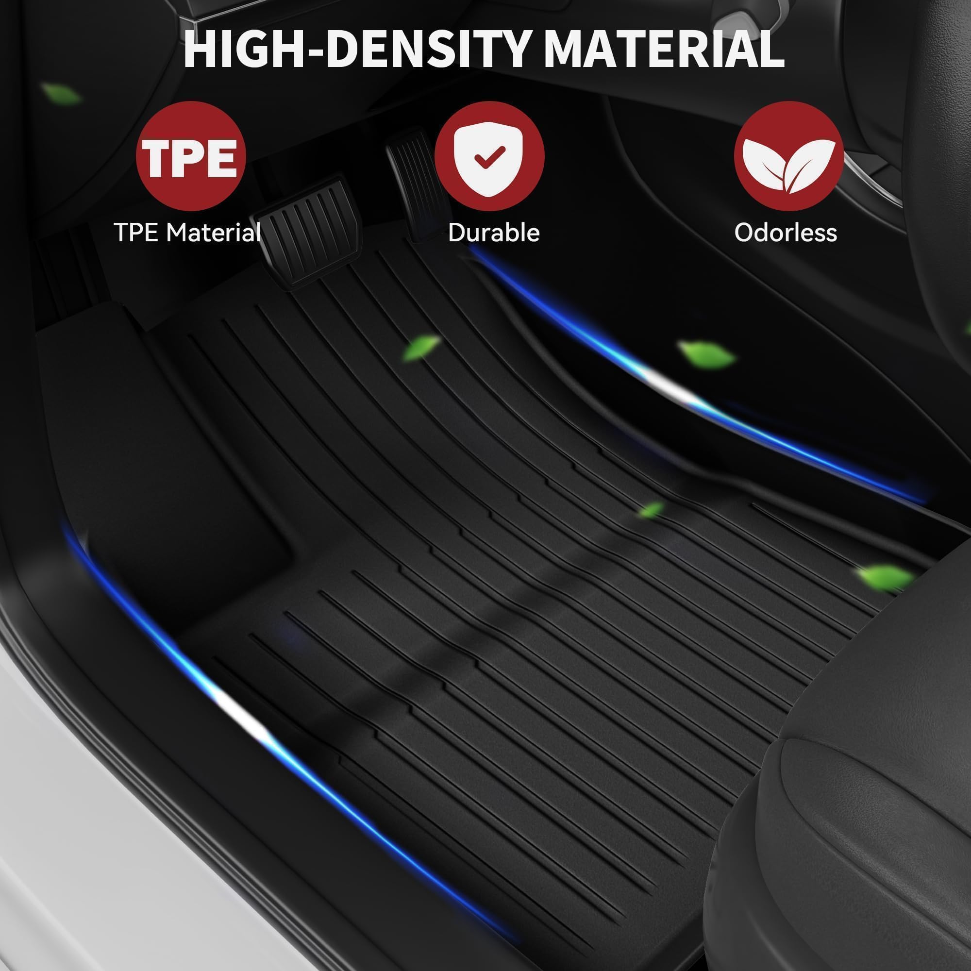 YITAMOTOR TPE All-Weather Floor Mats & Cargo Liner Set for 2024-2025 Tesla Model 3 Highland - Full Coverage Front Rear Seat and Trunk Protection - Durable Non-Slip Car Mats for All Seasons - Perfect for Daily Commute, Road Trips and Outdoor Adventures