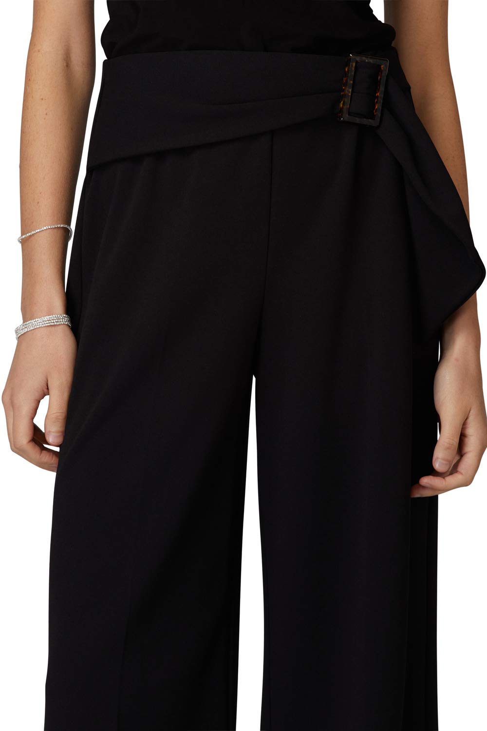 Women's High Waist Belted Crop Pants - Stretchy Comfortable Tapered Ankle Pants for Work, Travel & Casual Wear
