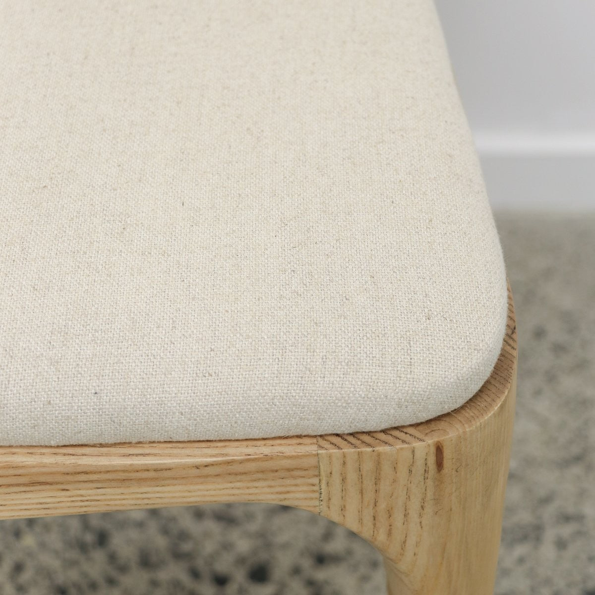 Carson Dining Chair - Natural Wood & Linen Upholstery - Modern Farmhouse Kitchen Chairs for Dining Room, Breakfast Nook & Home Decor