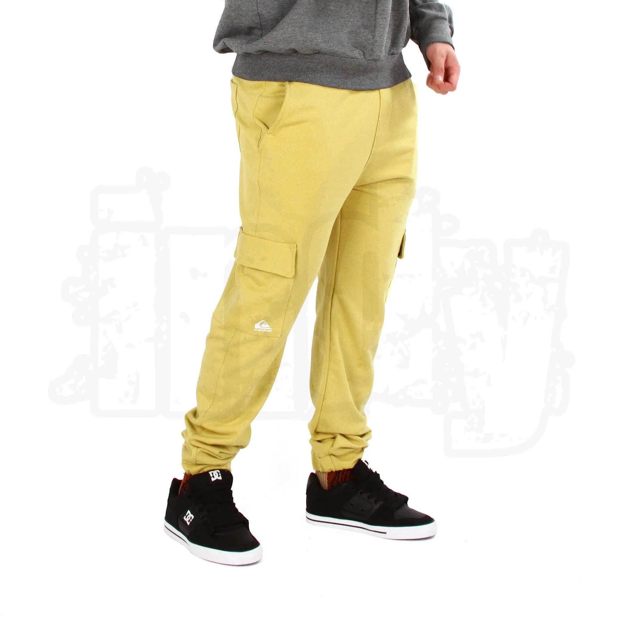 Quiksilver Men's Cargo Trackpants - Lime Green Jogger Pants for Outdoor Activities & Casual Wear