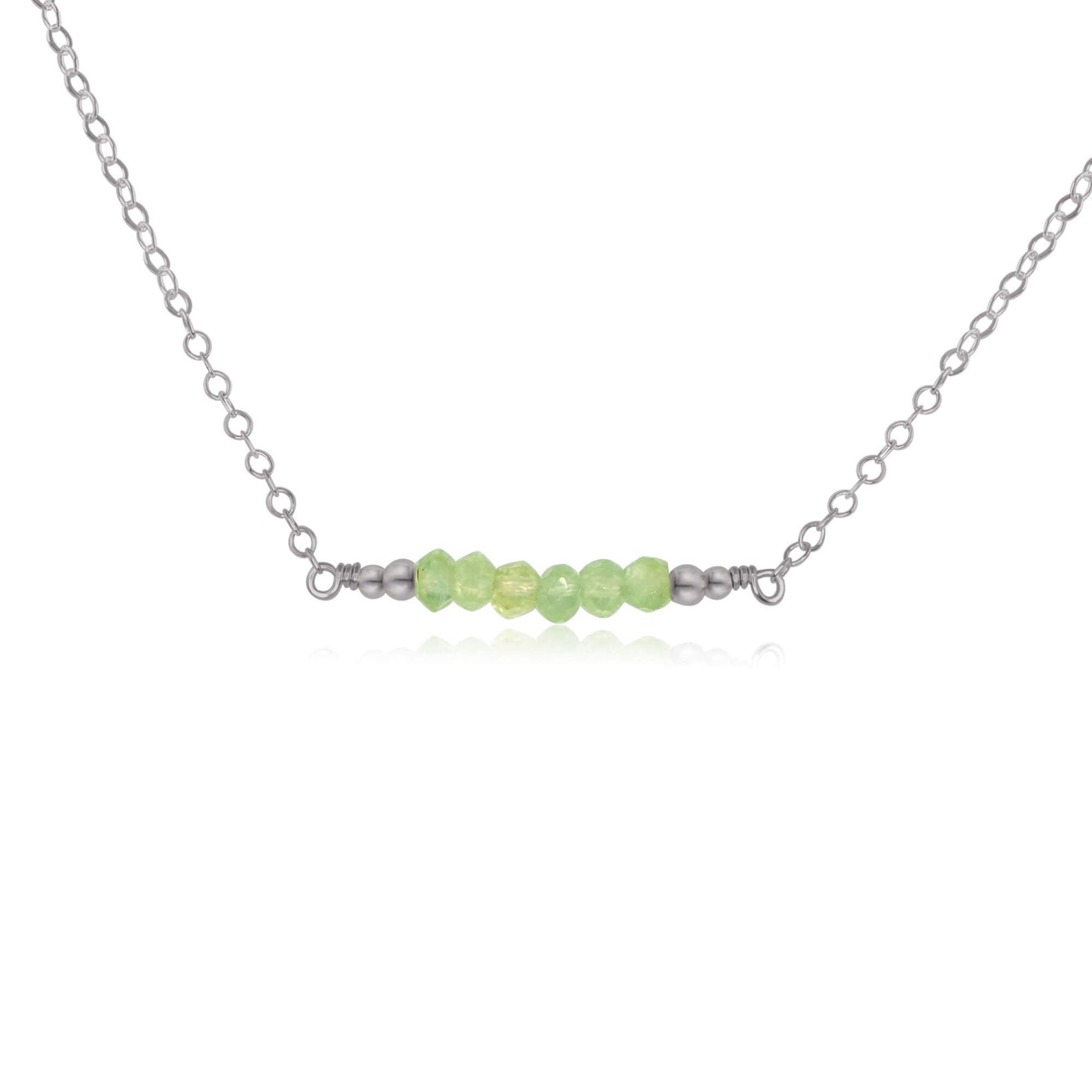 Sparkling Green Prehnite Faceted Bead Bar Necklace for Women - Elegant Crystal Jewelry for Party, Wedding & Special Occasions