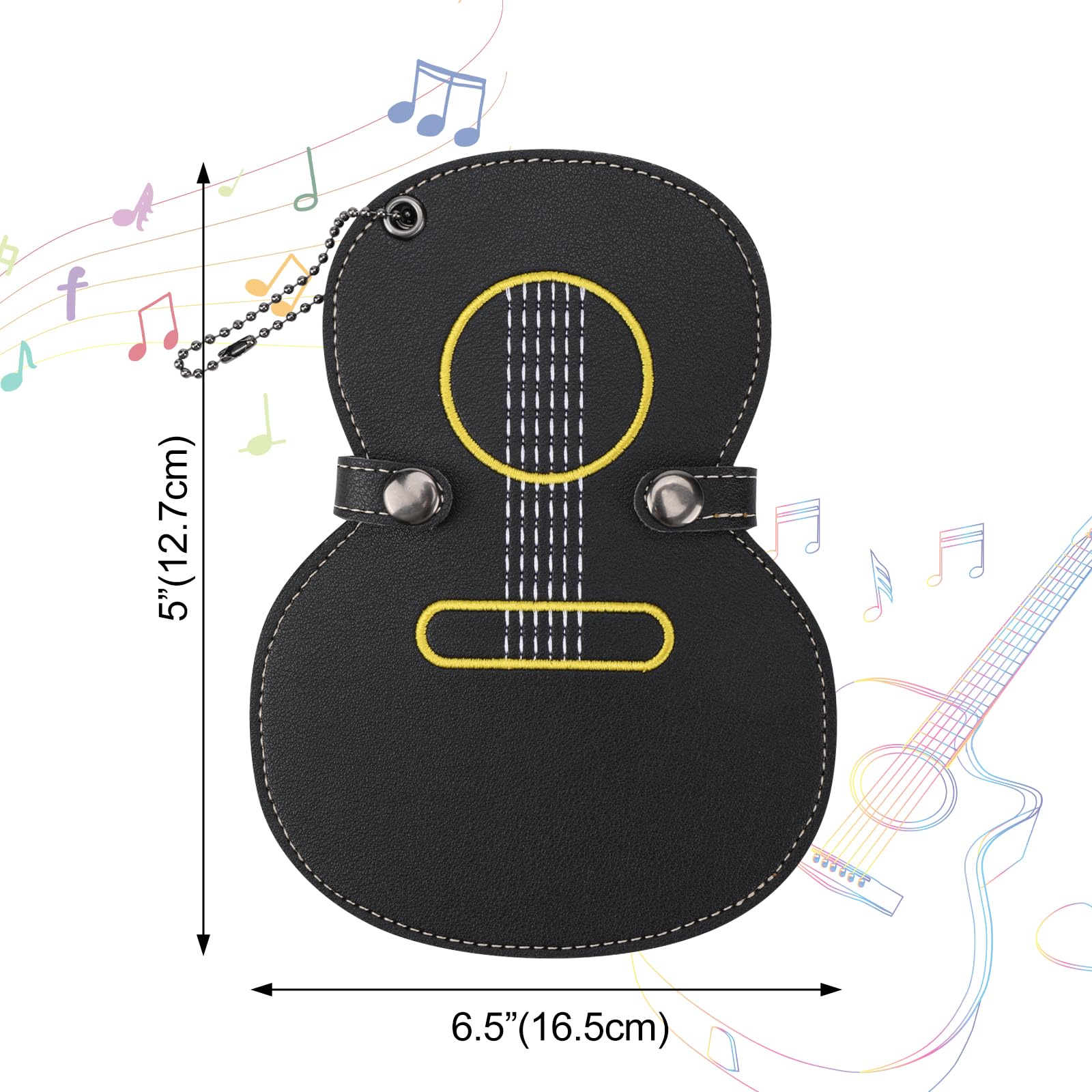 Premium Leather Guitar Pick Holder with 17 Slots - Durable Pick Case for Guitarists - Perfect Gift for Musicians (Black) - Ideal for Guitar Practice, Live Performances & Music Lessons