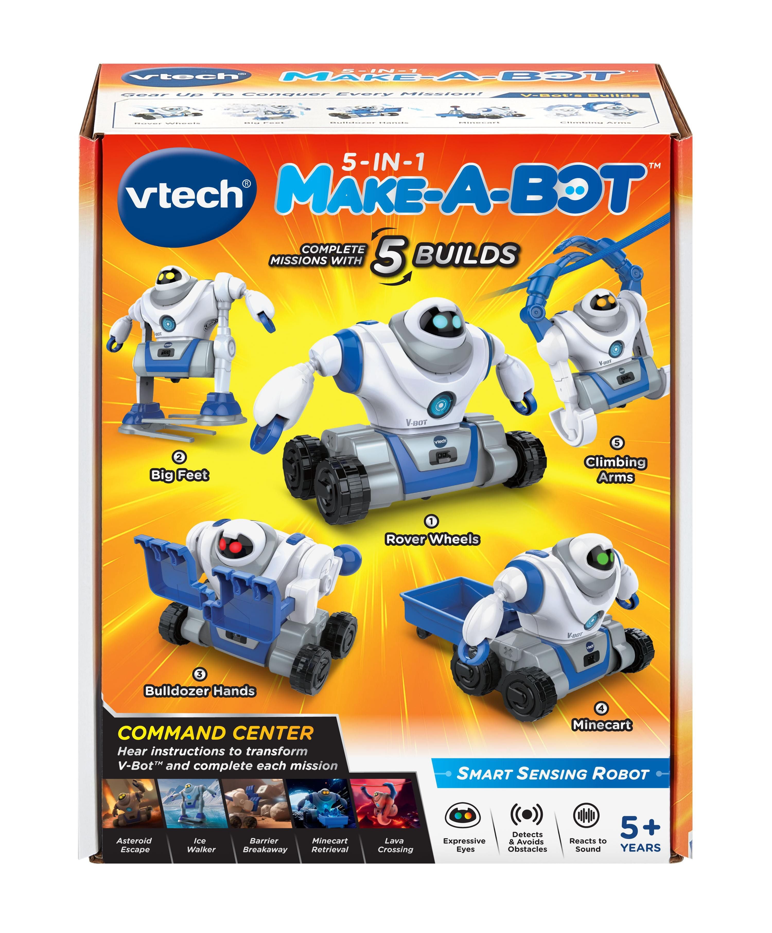 5 IN 1 Transformable Mission Robot Toy - STEM Building Kit for Kids - Creative DIY Action Figure for Educational Play & Adventure Scenes